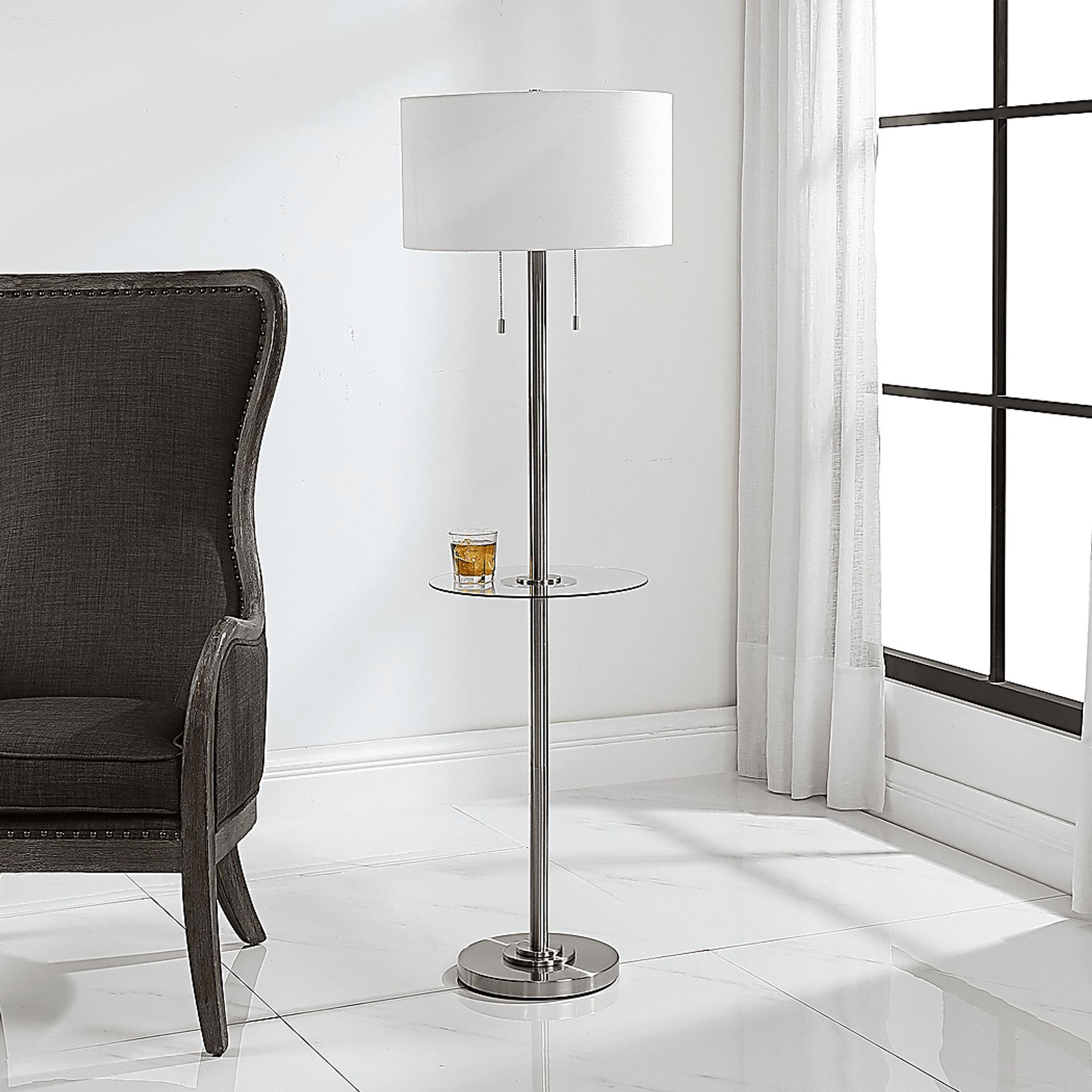 Morris Cay Nickel Floor Lamp - Image 7