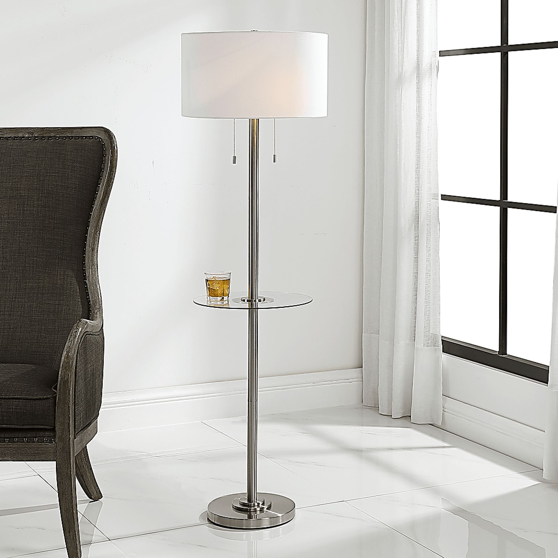 Morris Cay Nickel Floor Lamp - Image 8
