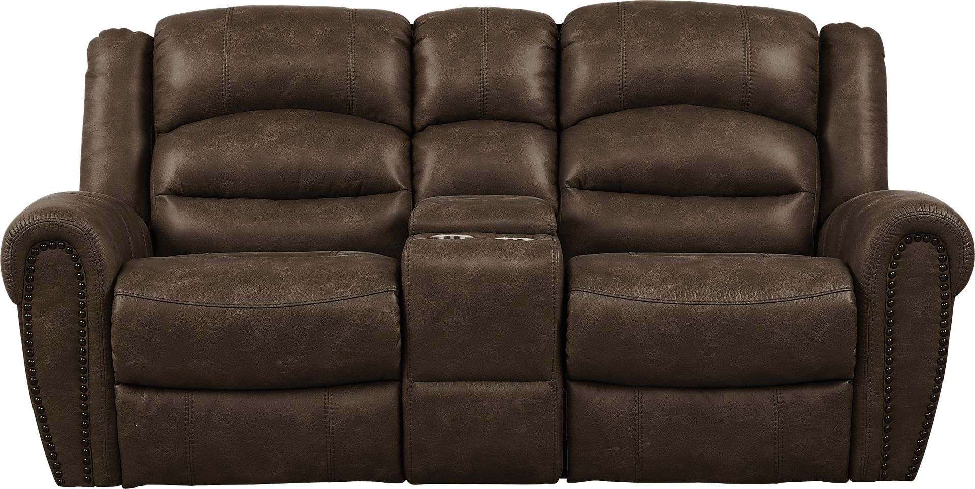 Morristown Brown Reclining Console Loveseat - Image 1