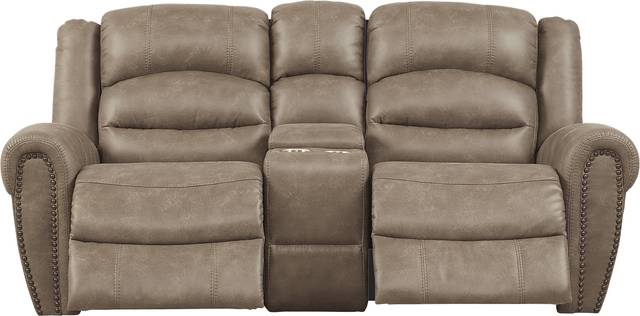 Morristown Taupe Reclining Console Loveseat - Thumbnail - Image 2