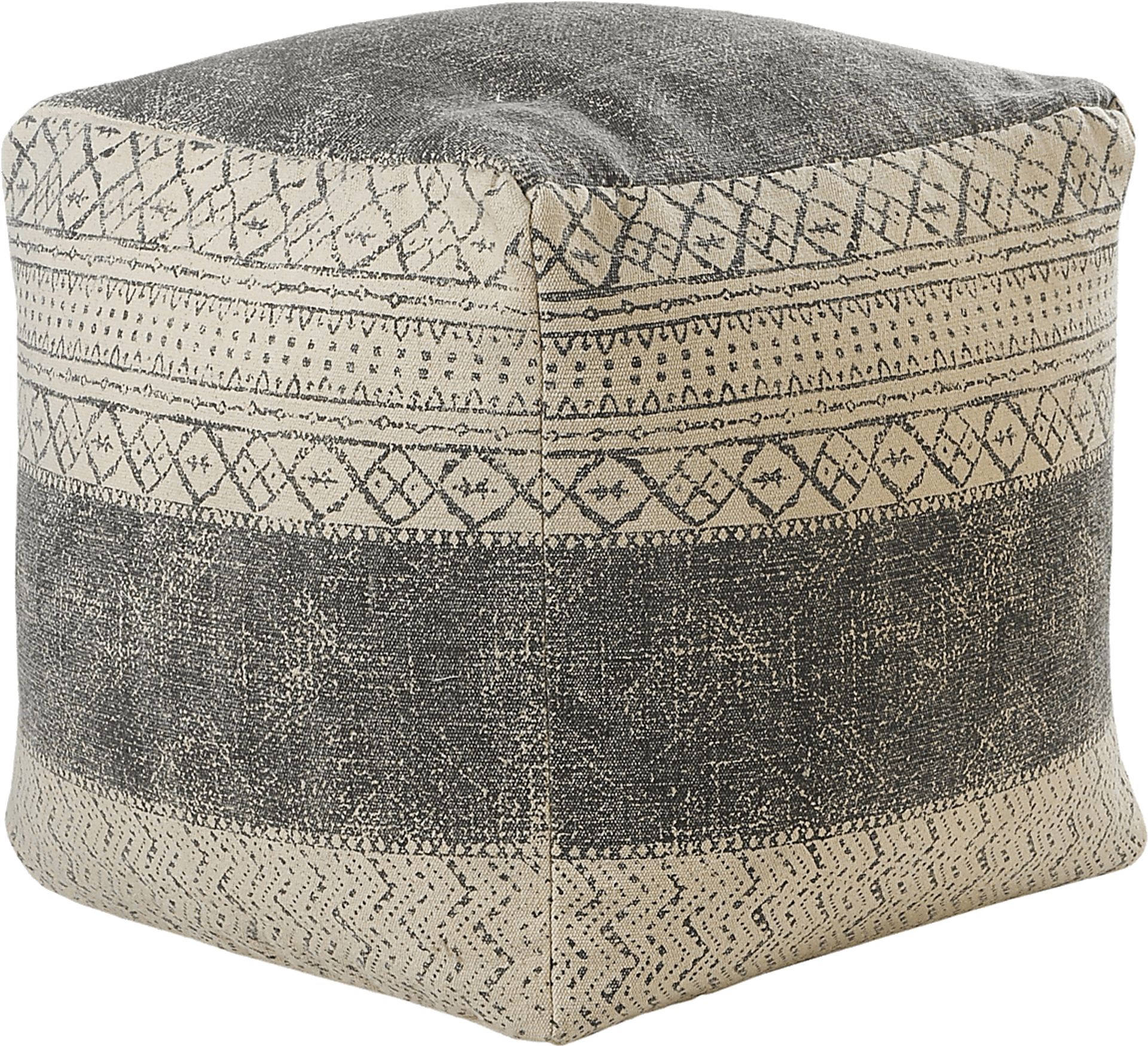Moshor Taupe/Gray Pouf - Image 1