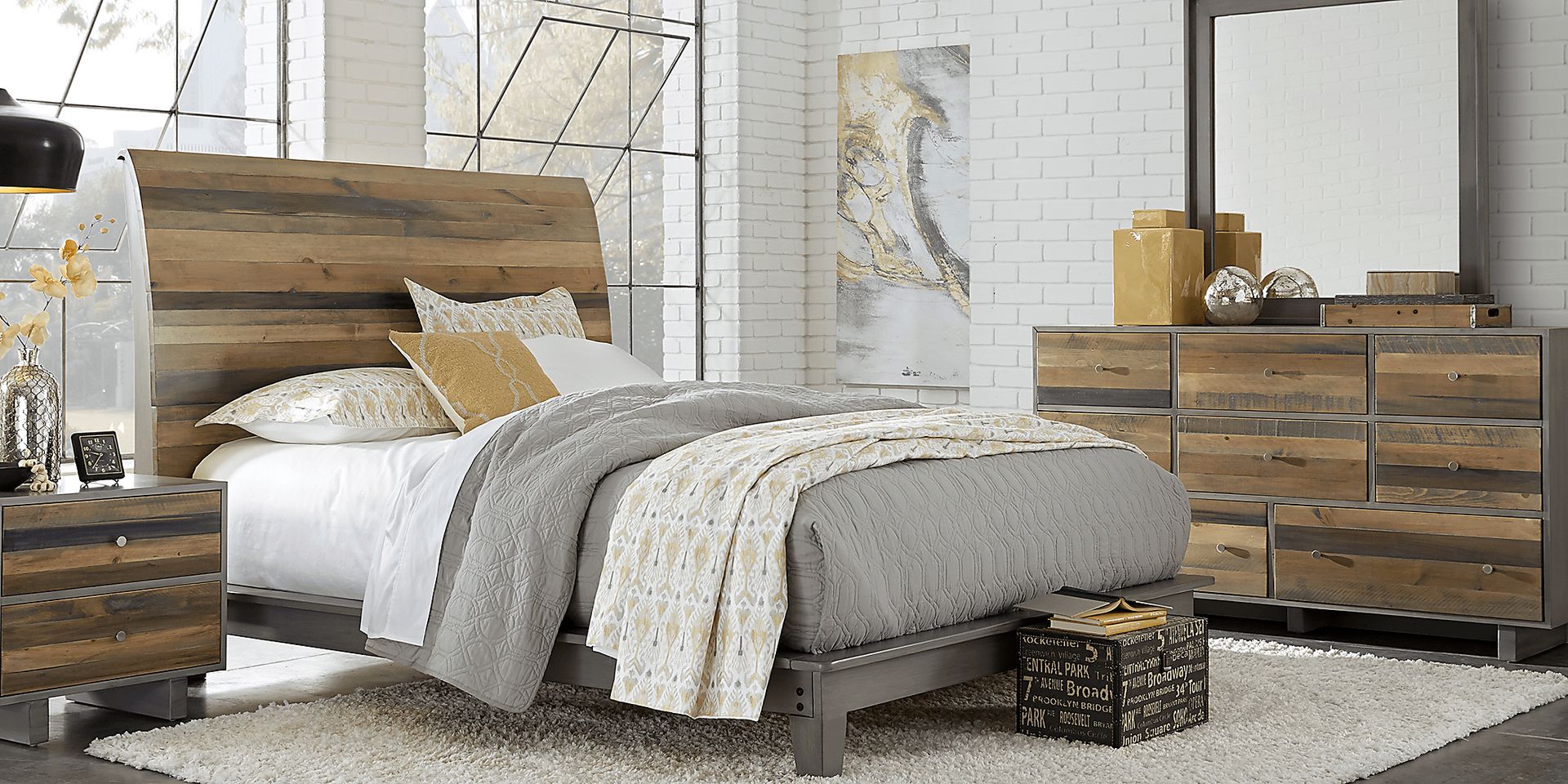 Moss Creek Gray 8 Pc King Sleigh Bedroom - Image 1