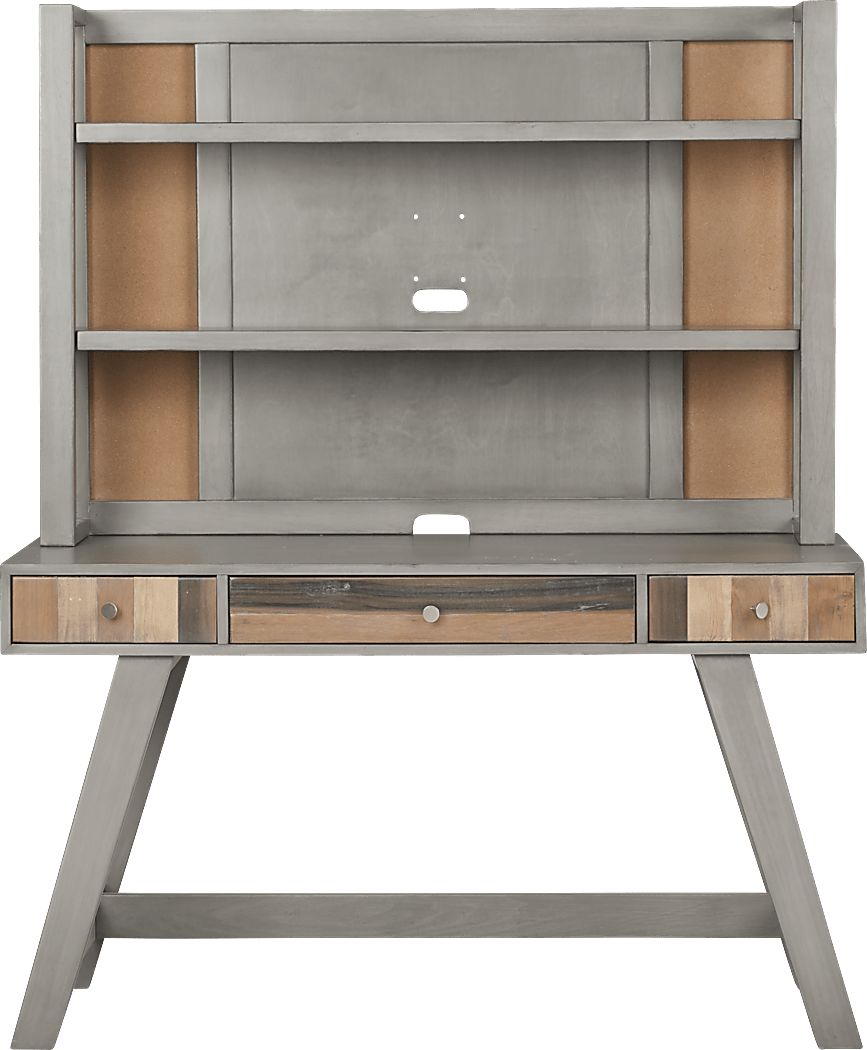 Kids Moss Creek Jr. Gray Desk & Hutch Rooms To Go