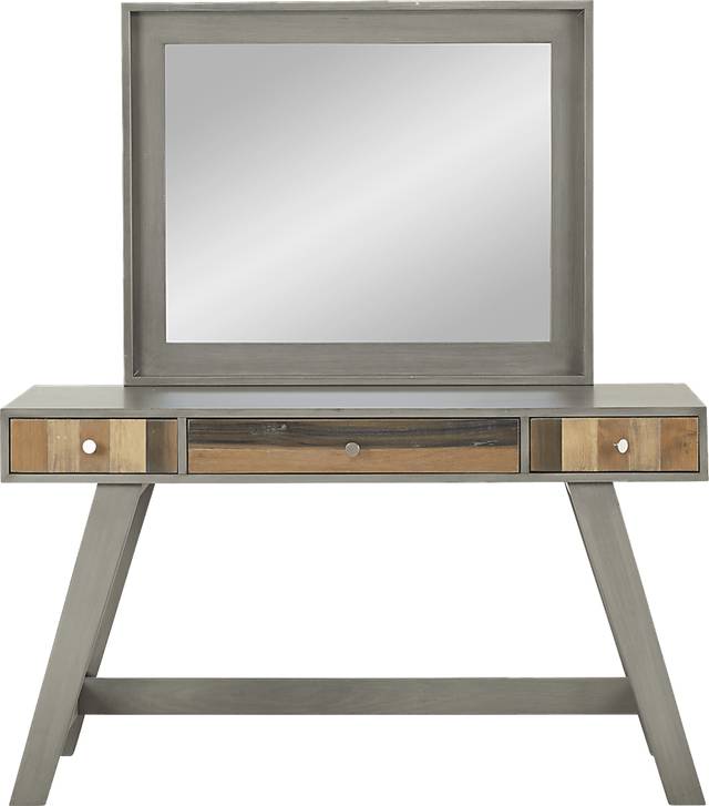 Kids Moss Creek Jr. Gray Desk & Mirror - Thumbnail - Image 1