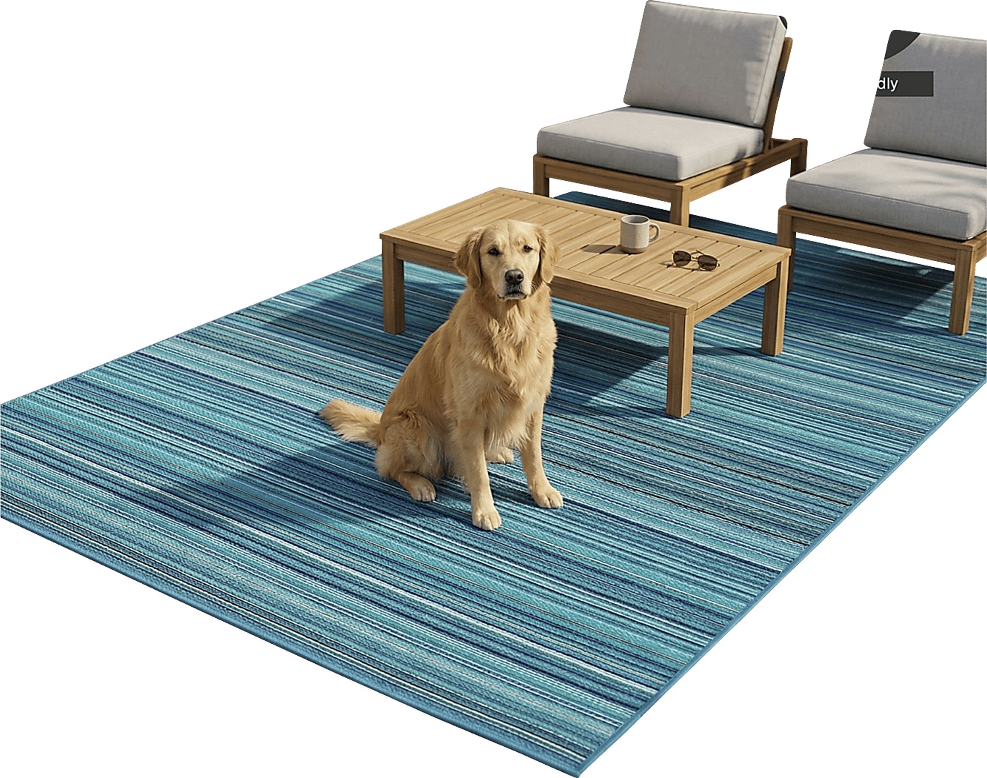 Mossi Blue 6' x 9' Indoor/Outdoor Rug - Image 4