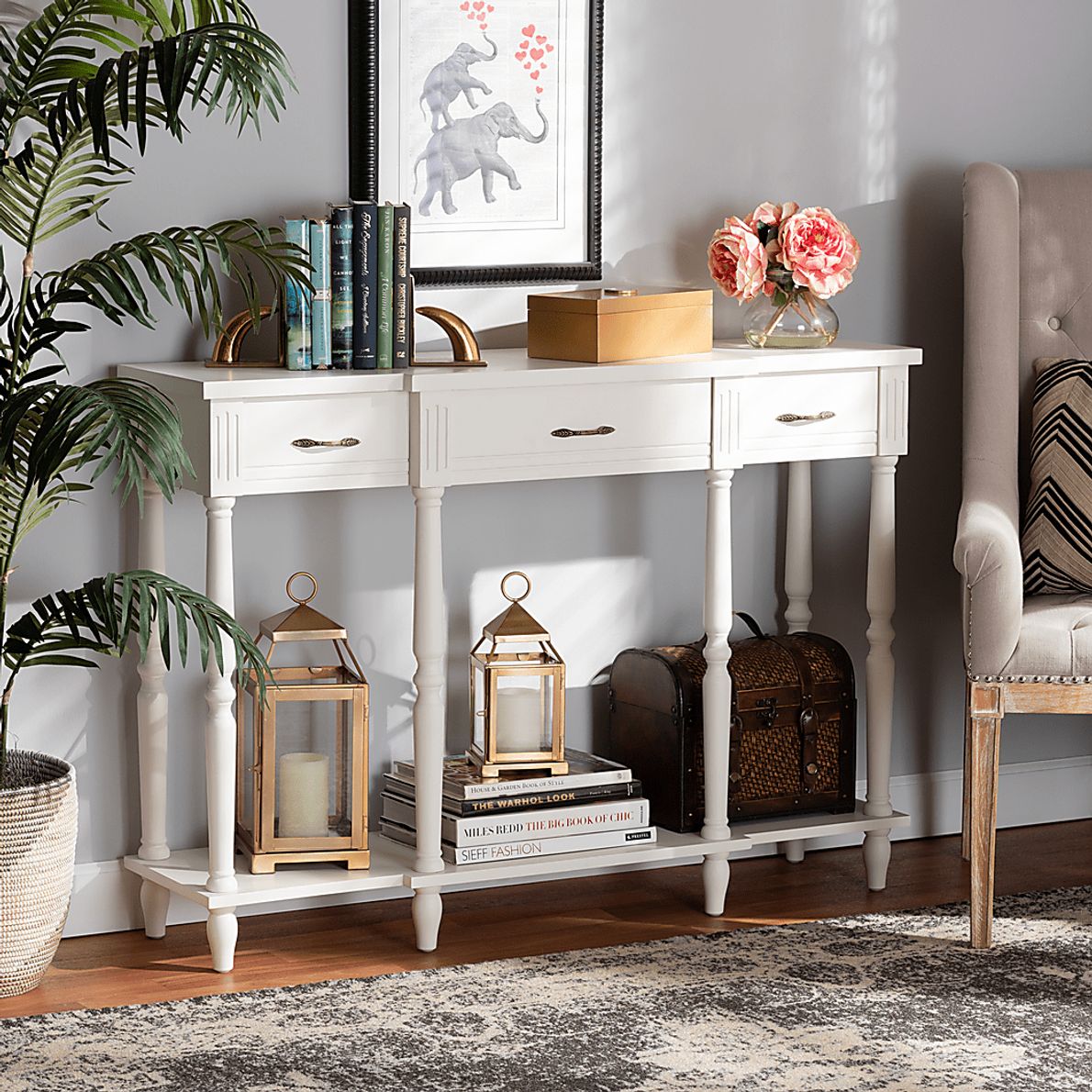 Motlow White Sofa Table