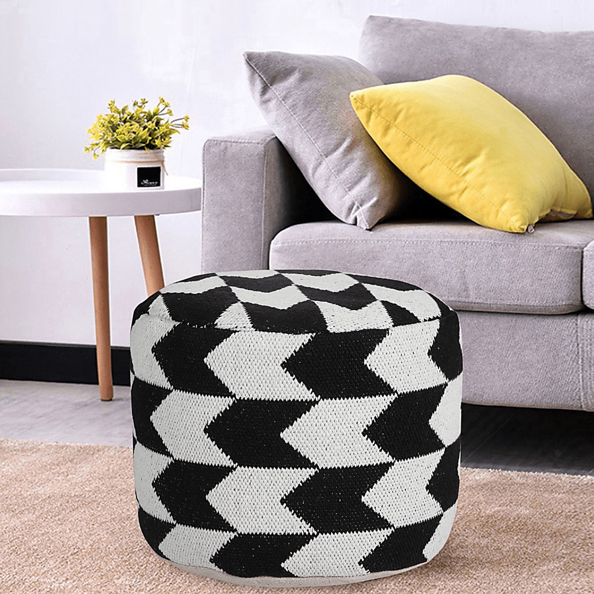 Motyn Black Pouf - Image 2