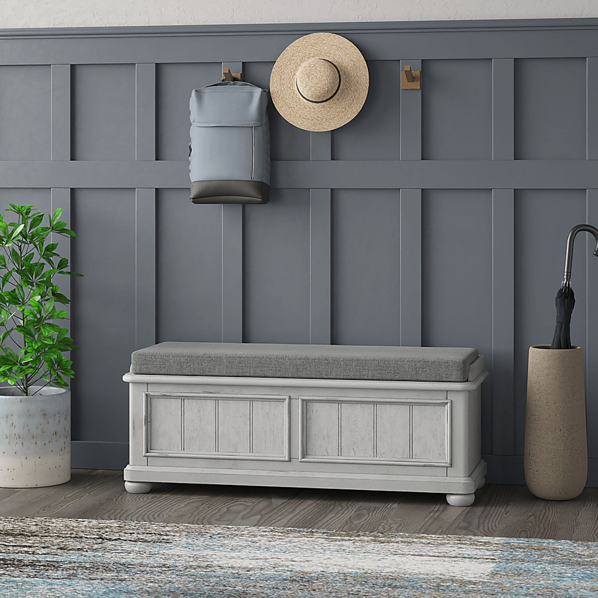 Mouffetard Gray Storage Bench - Image 2