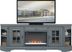 Mountain Bluff II Blue 88 in. Console with Electric Fireplace