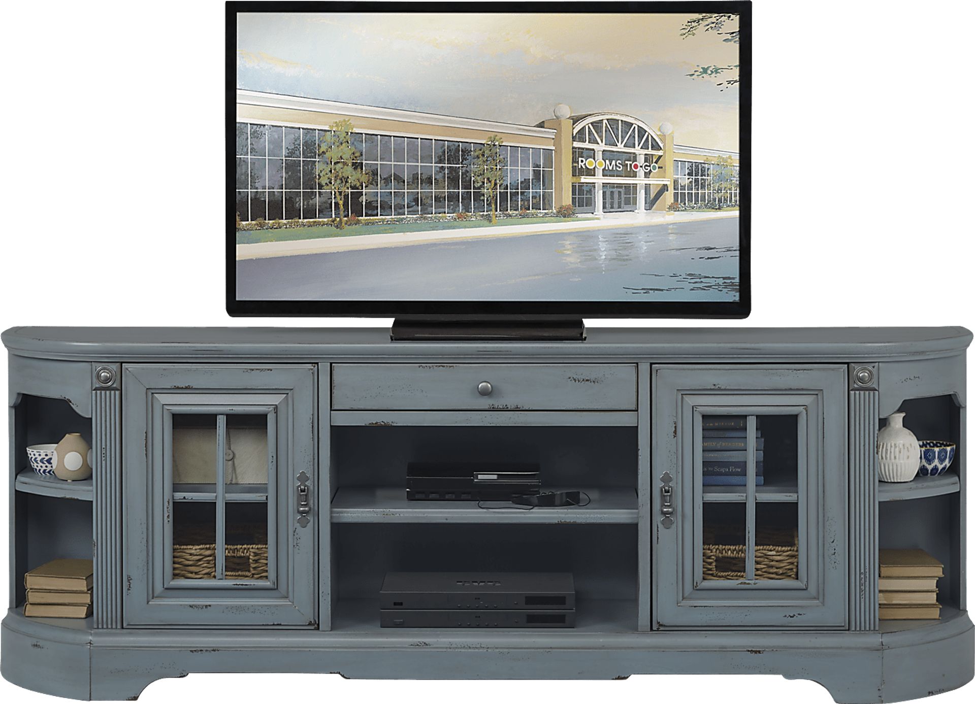 Mountain Bluff II Blue 88 in. Console - Image 1