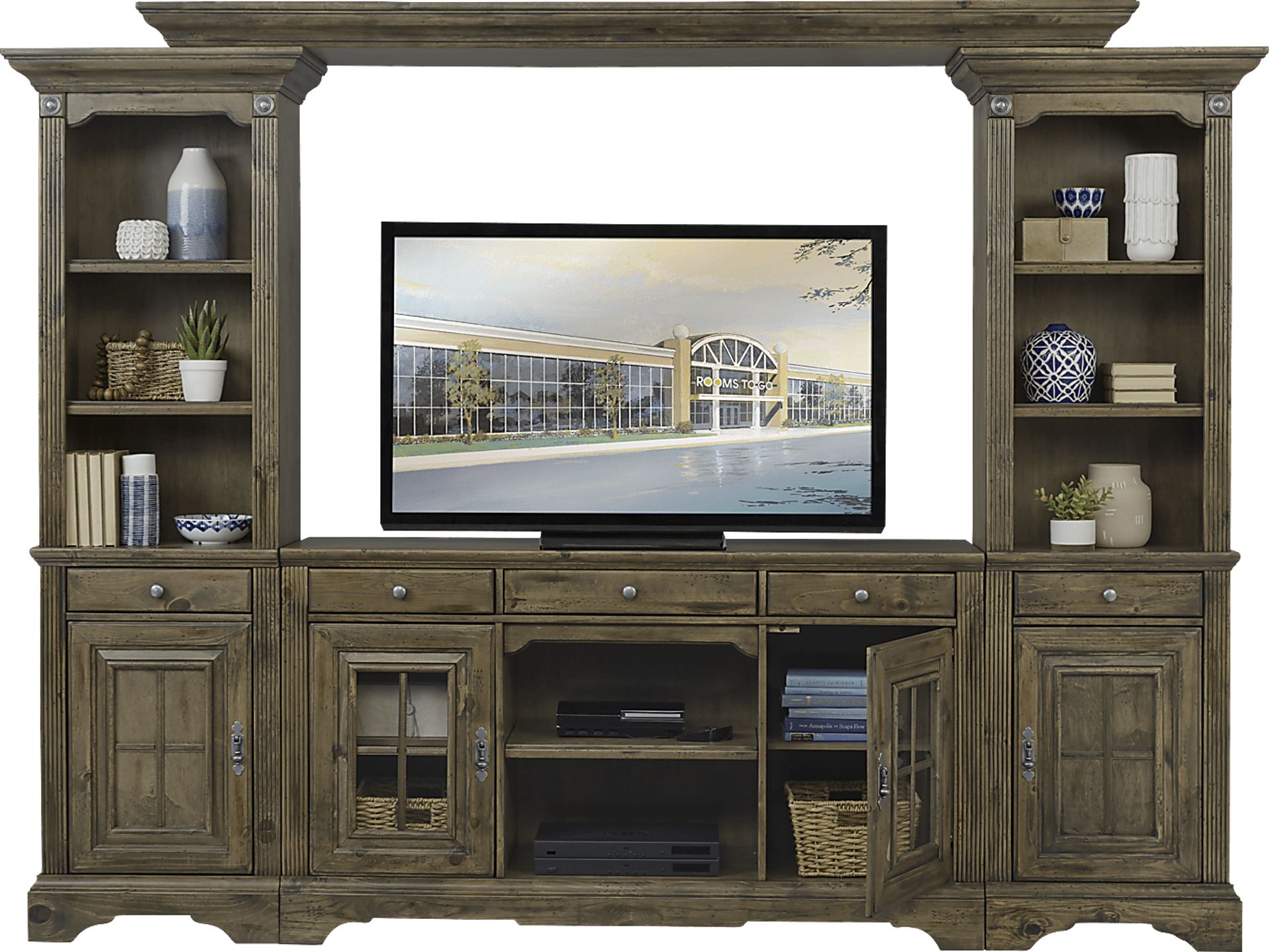 Mountain Bluff II Hickory 4 Pc Wall Unit - Image 2
