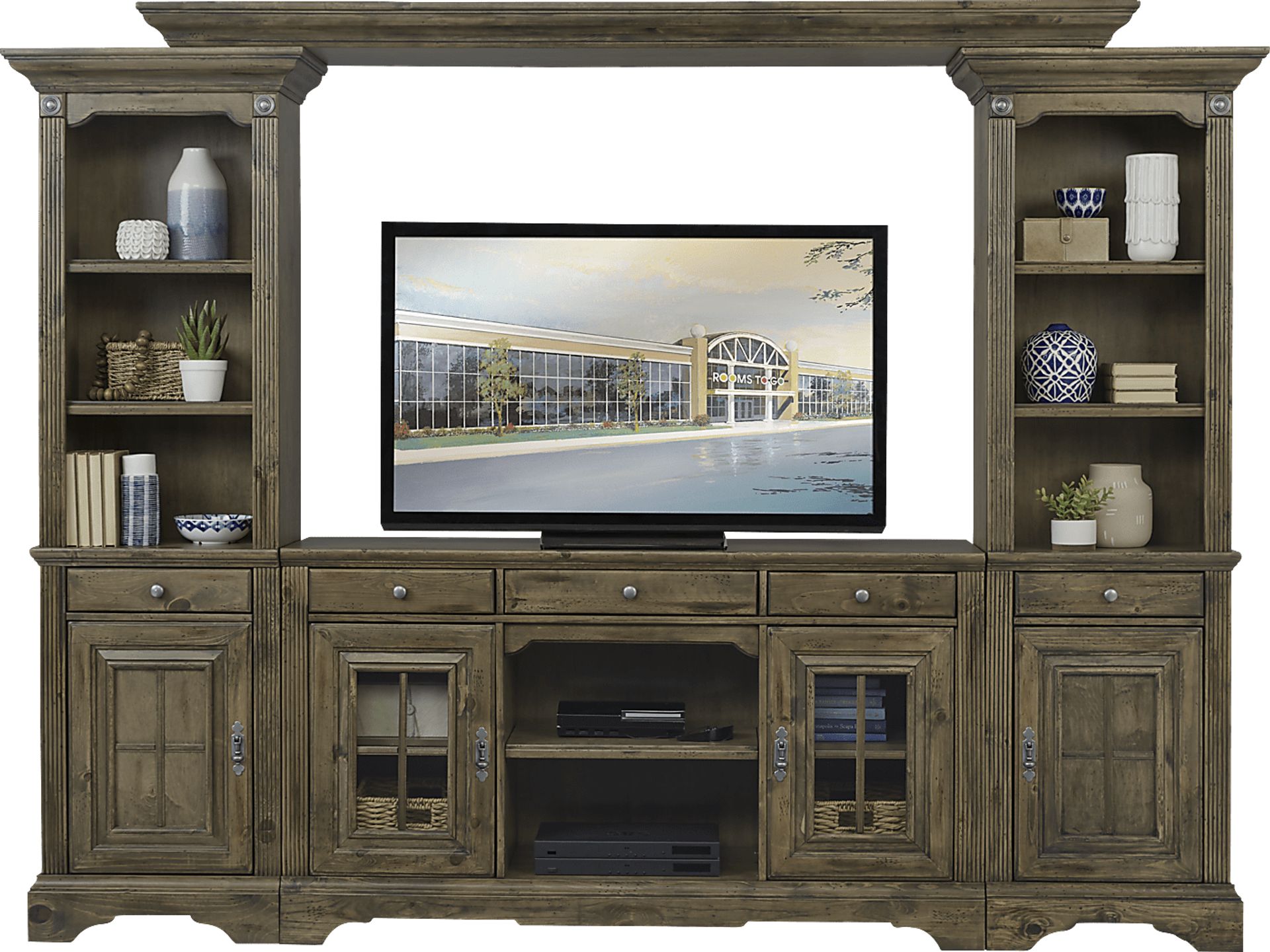 Mountain Bluff II Hickory 4 Pc Wall Unit - Image 1