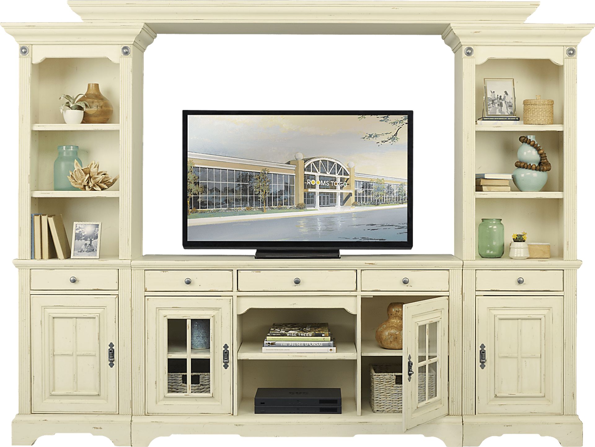 Mountain Bluff II White 4 Pc Wall Unit - Image 2