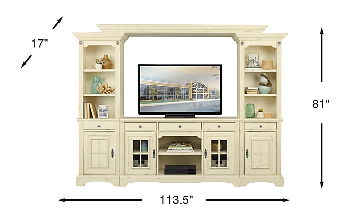 Mountain Bluff II White Colors,White 4 Pc Wall Unit | Rooms to Go
