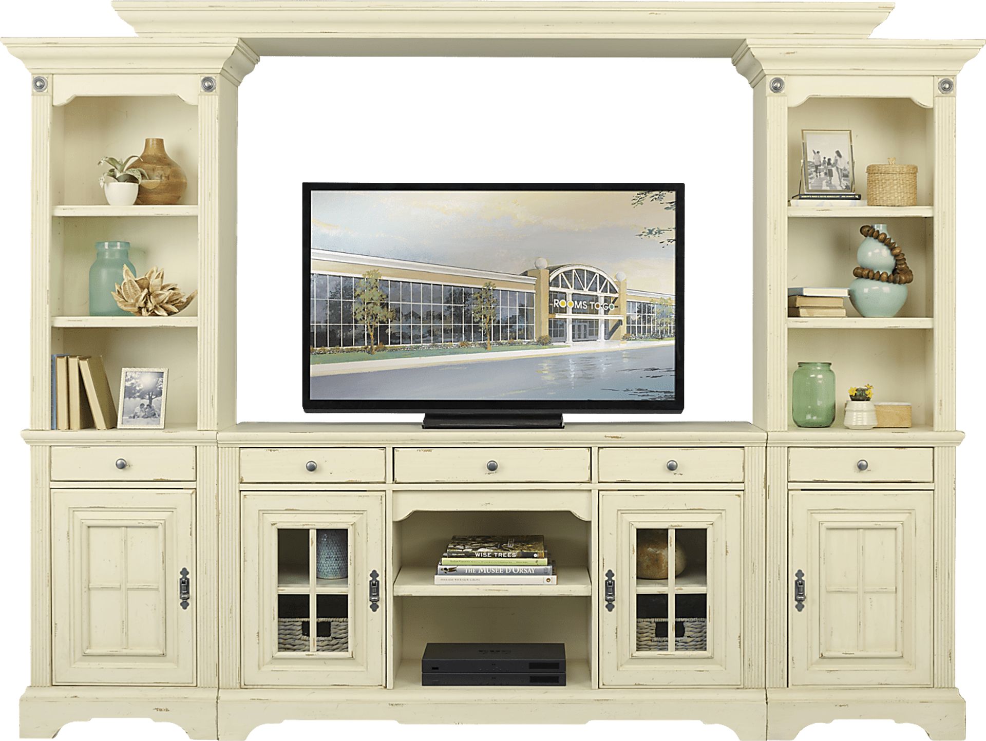 Mountain Bluff II White 4 Pc Wall Unit - Image 1