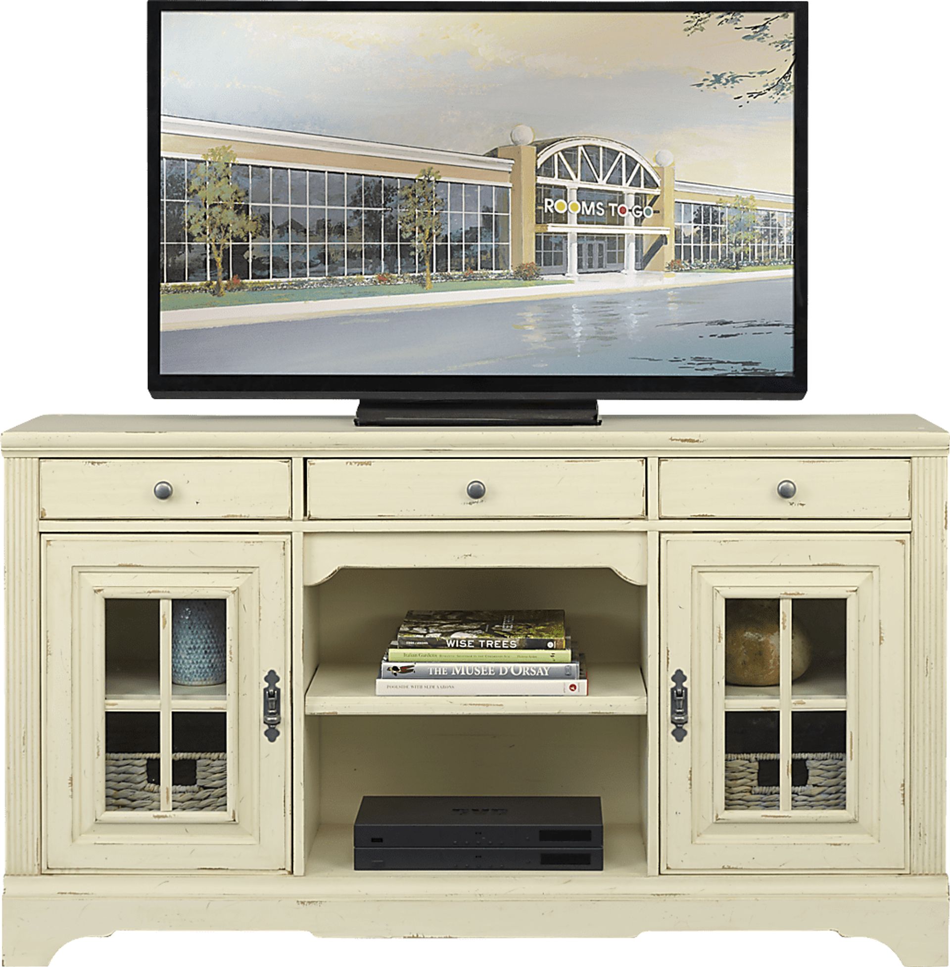 Mountain Bluff II White 64 in. Console - Image 1