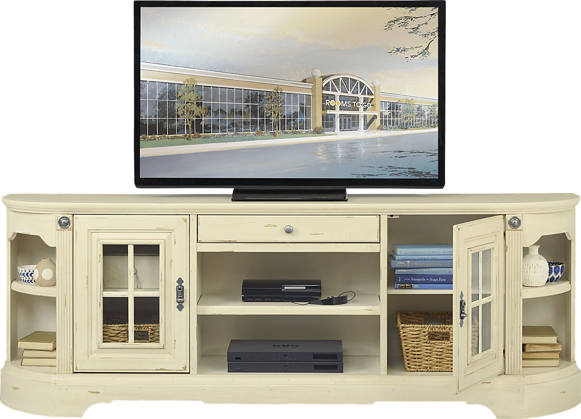 Mountain Bluff II White 88 in. Console - Image 3