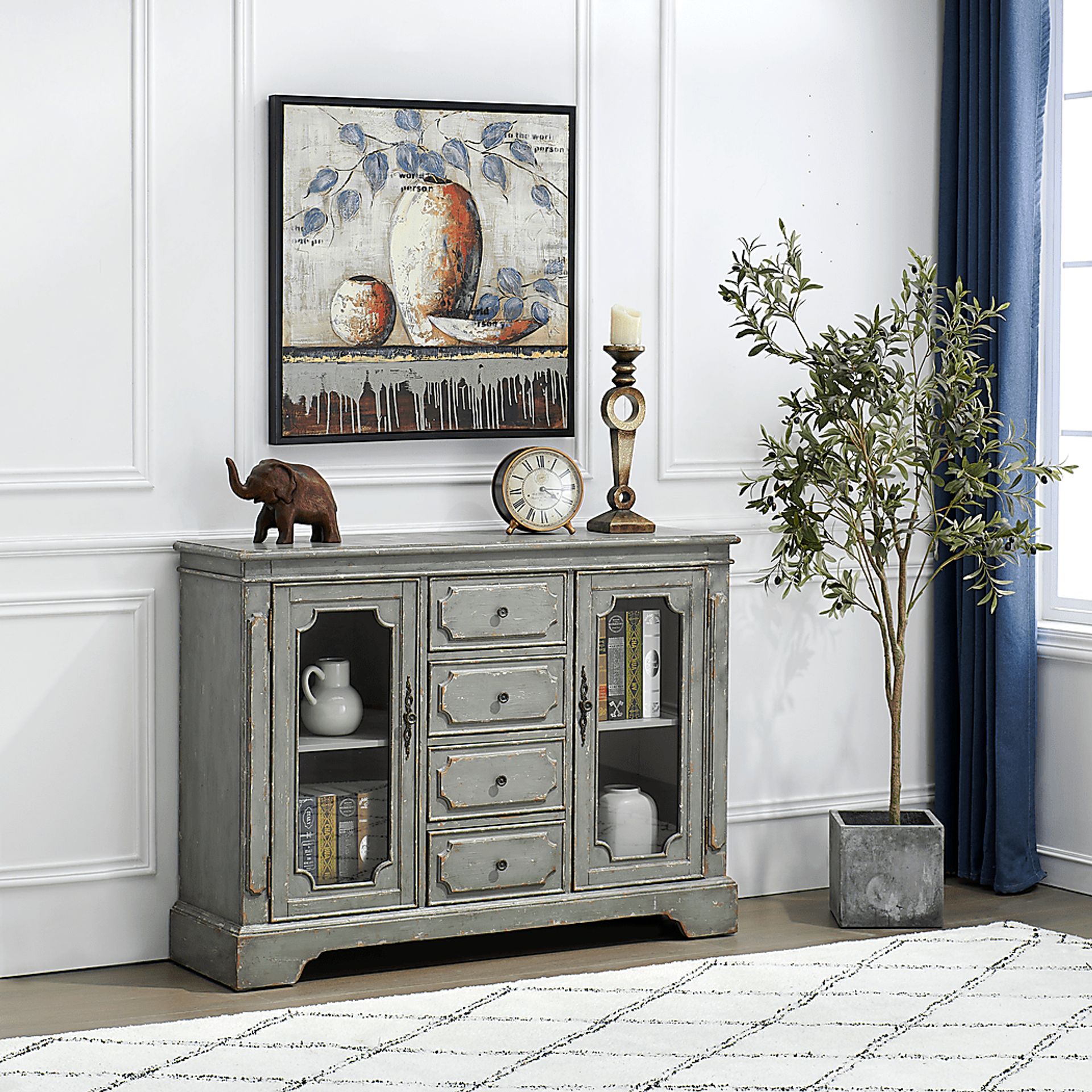 Mountmullion Gray Accent Cabinet - Image 2