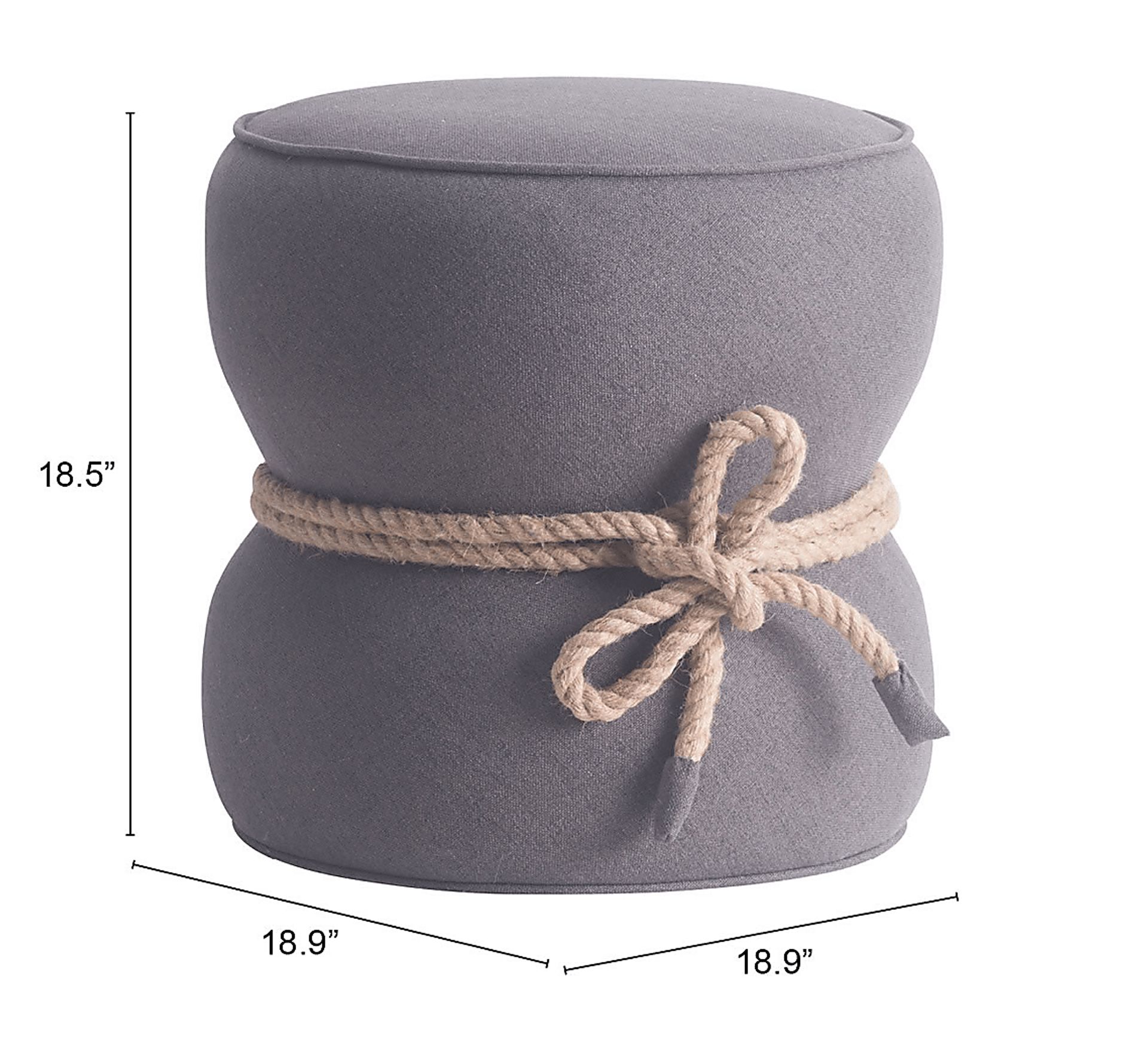 Moussey Gray Ottoman - Image 3
