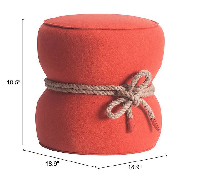 Moussey Orange Ottoman - Thumbnail - Image 3