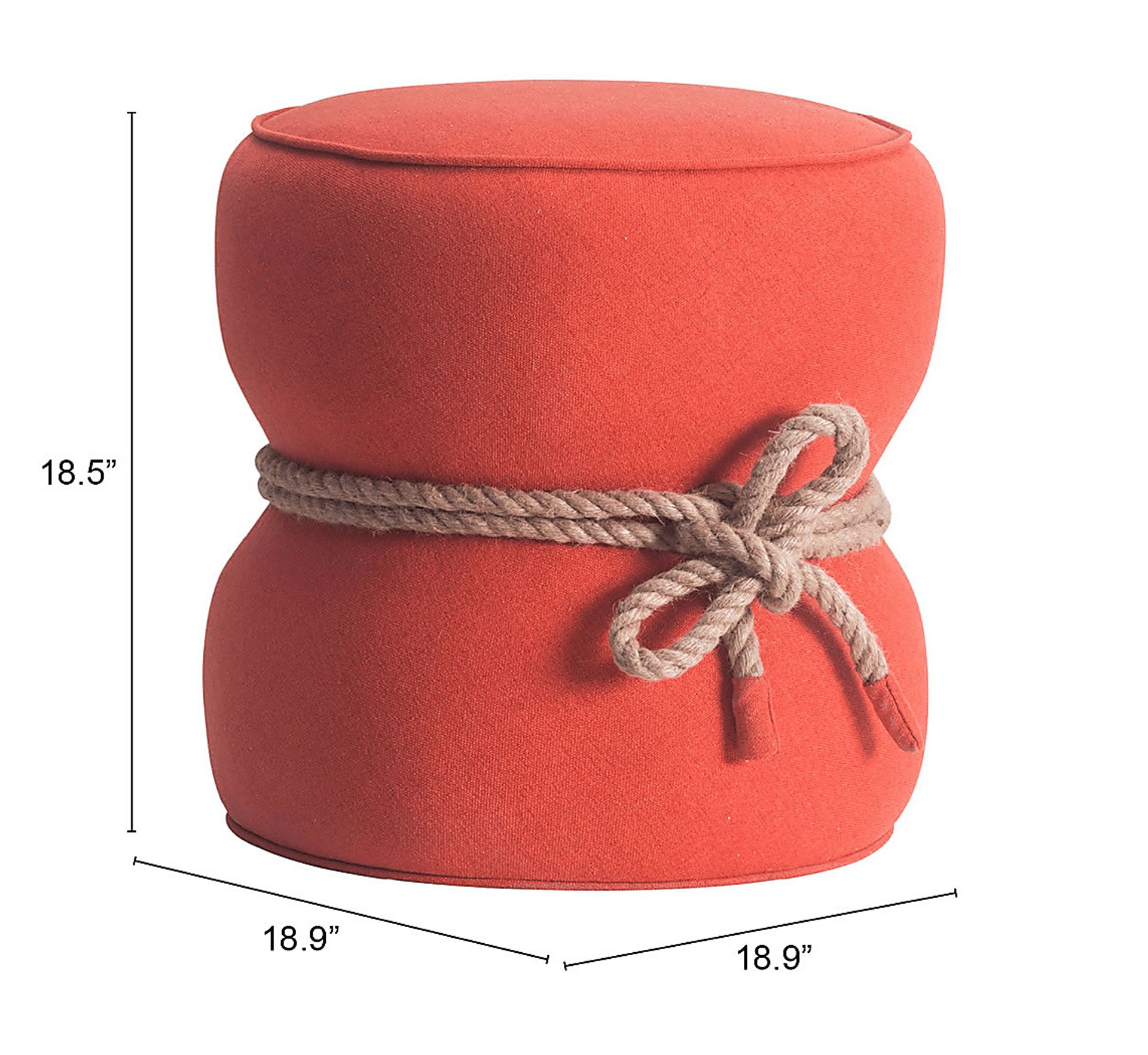 Moussey Orange Ottoman - Image 3