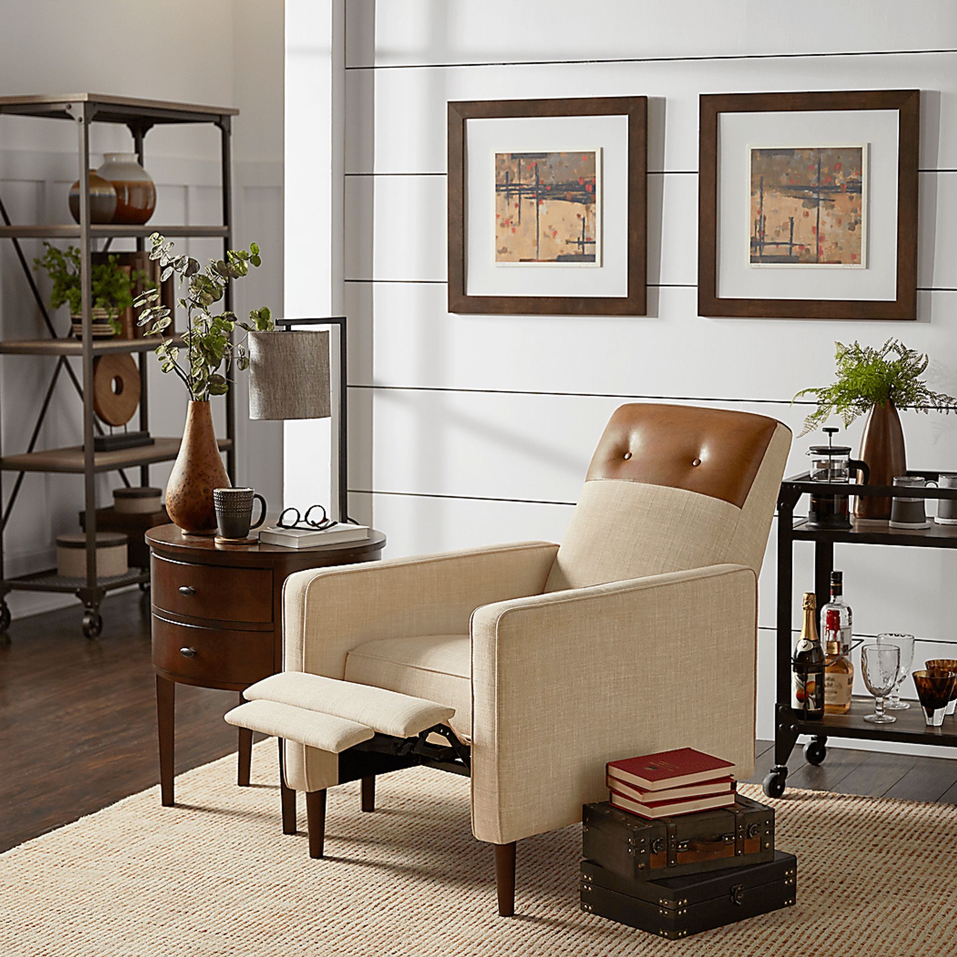Moylan Beige Pushback Recliner - Image 6