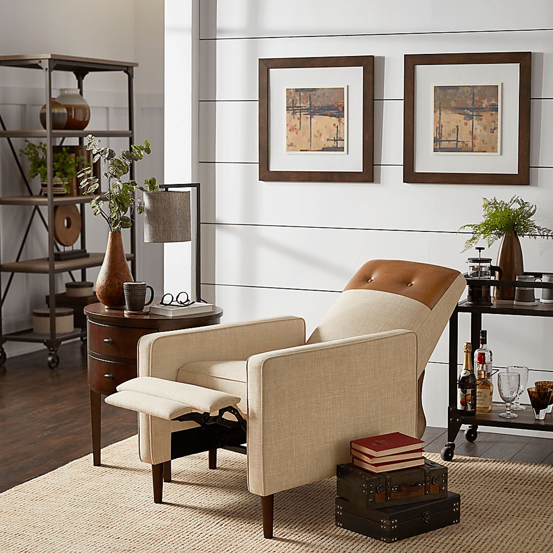 Moylan Beige Pushback Recliner - Image 7