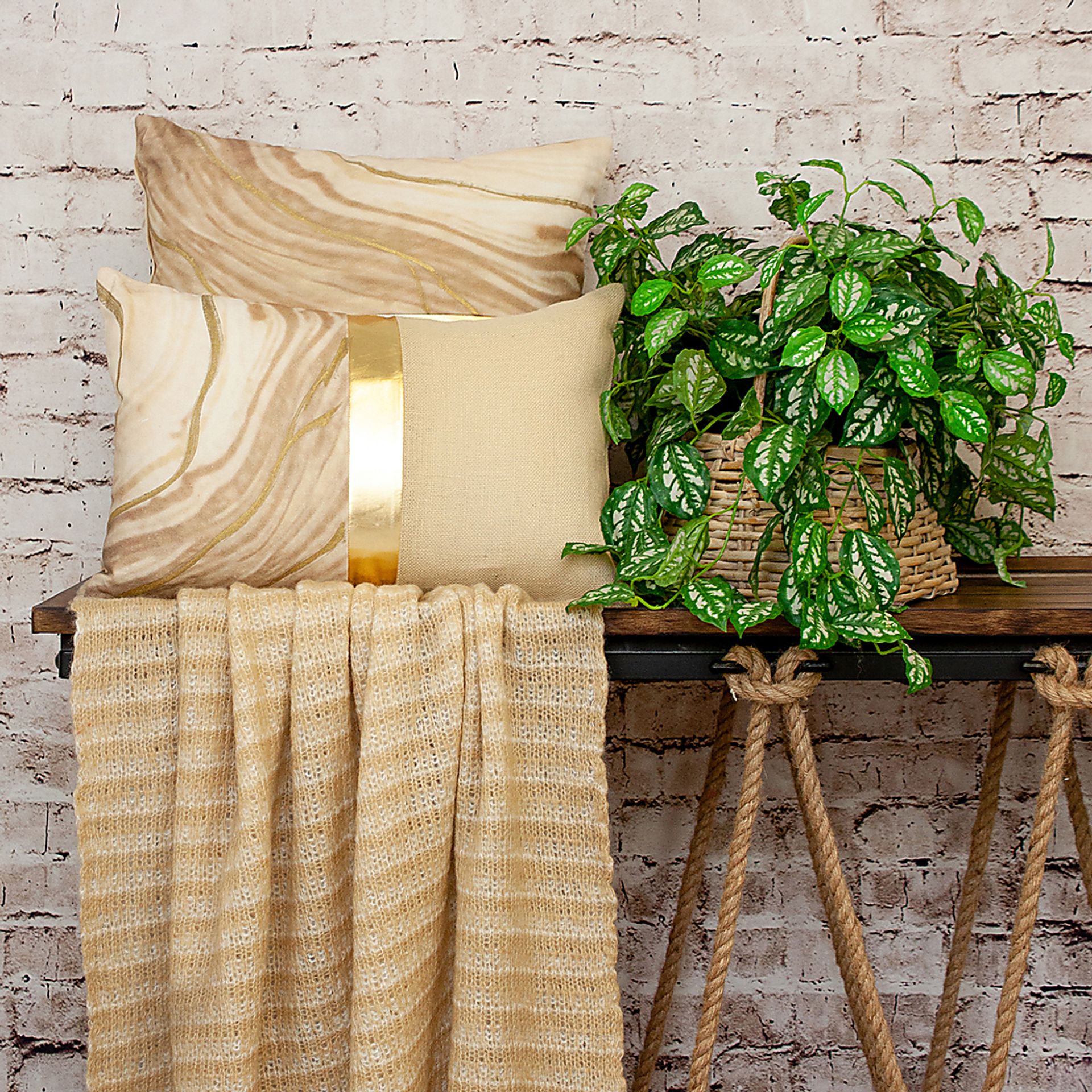 Moyo Beige Accent Pillow - Image 2