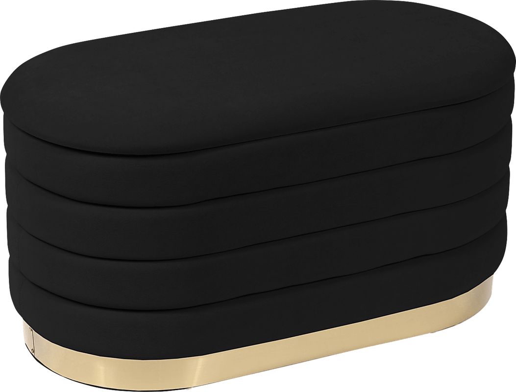 Moyra Black Storage Bench
