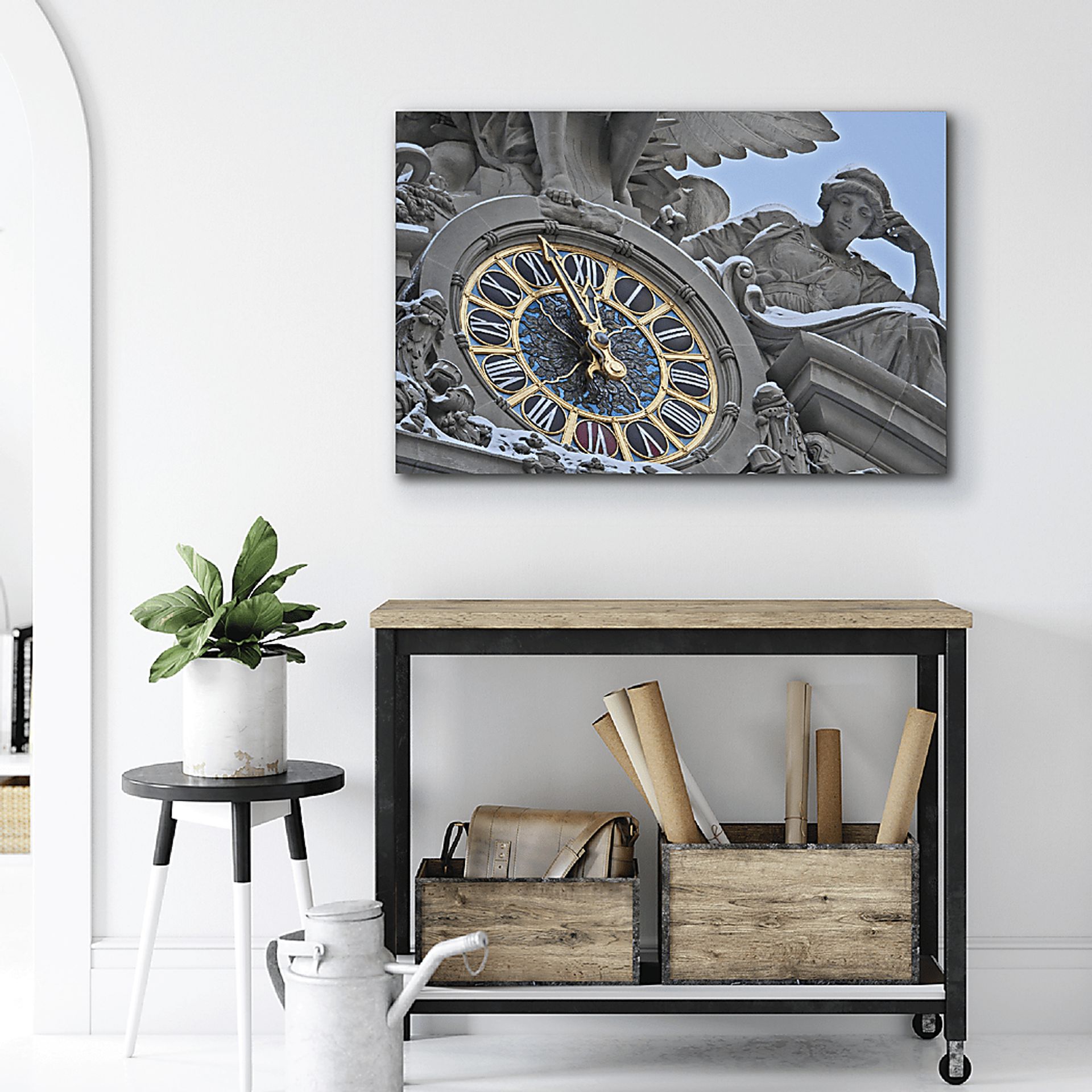 MTA Grand Central Clock Gray Canvas Artwork - Image 2