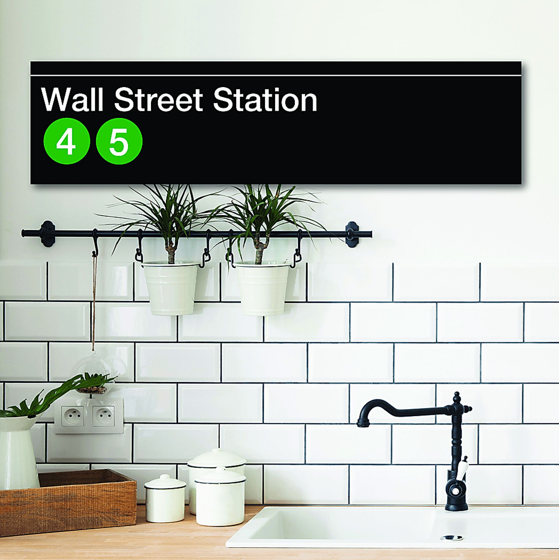 MTA Wall Street Station Black Artwork - Image 2