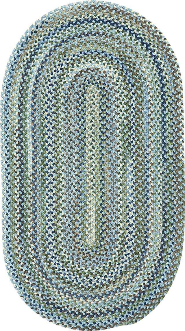 Mugadi Blue 8' x 11' Oval Rug - Thumbnail - Image 1
