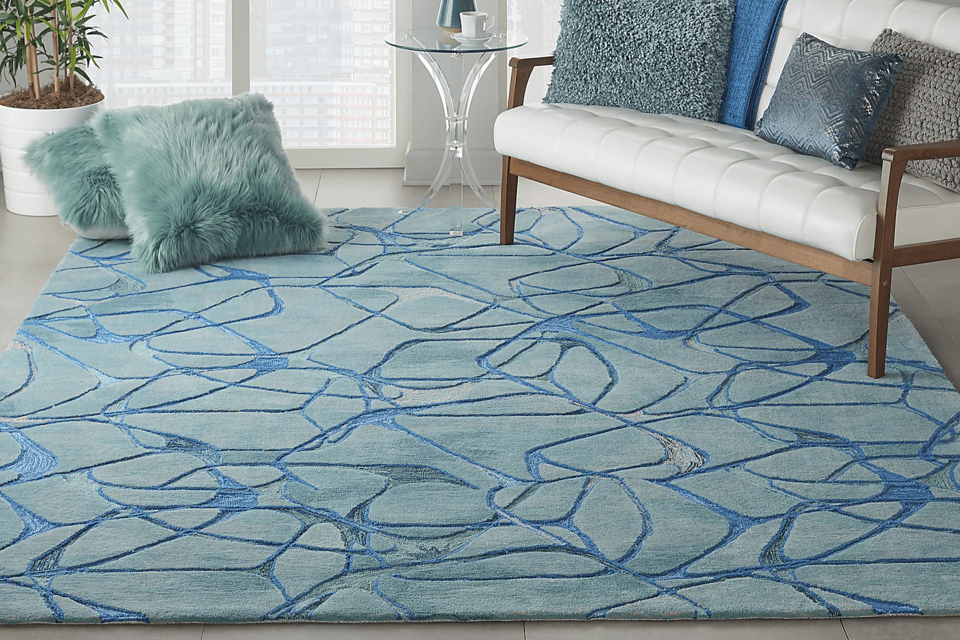 Muldein Aqua 7'9" x 9'9" Rug - Image 8