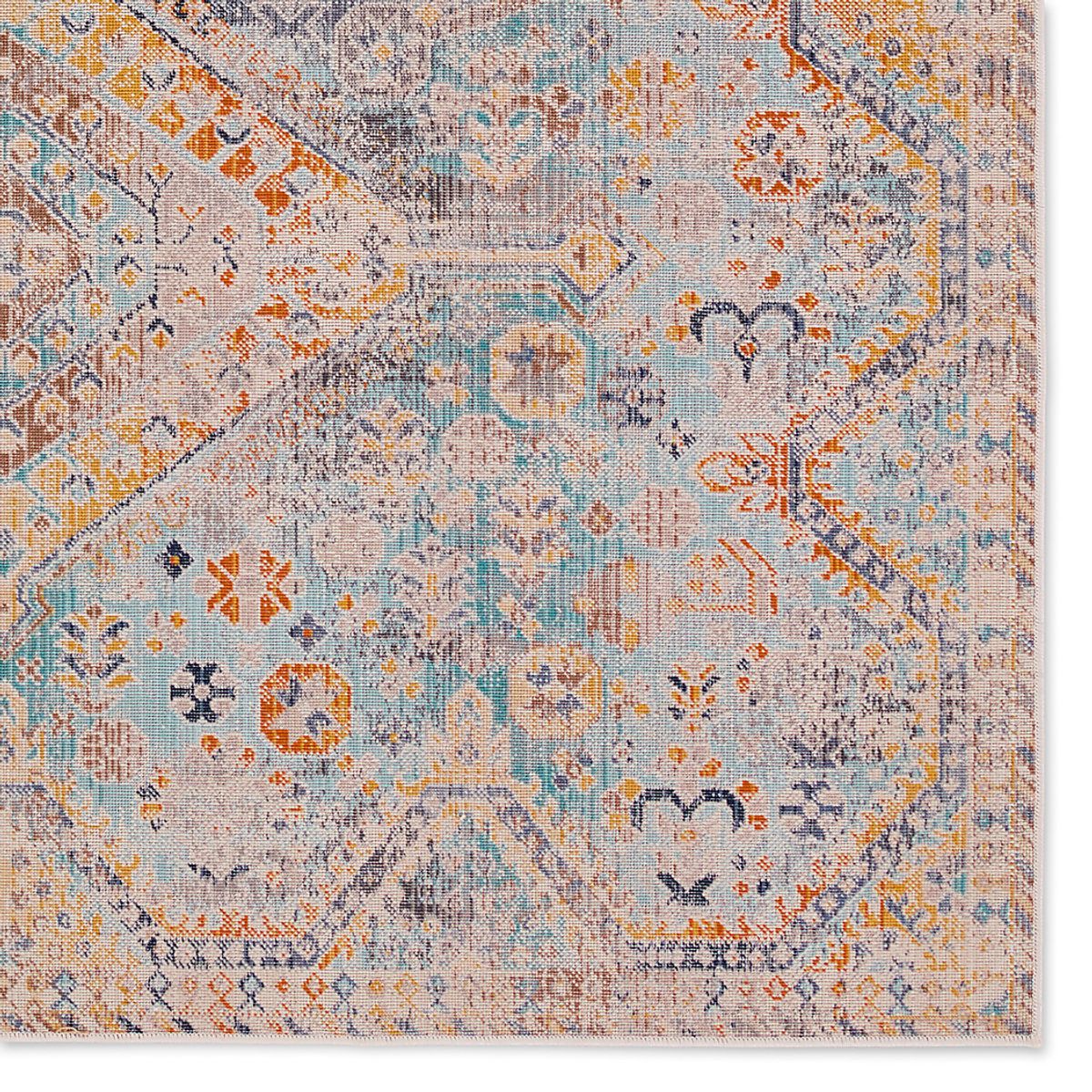 Mumbai Amber Beige,Yellow Polypropylene Fabric Outdoor Rug | Rooms to Go
