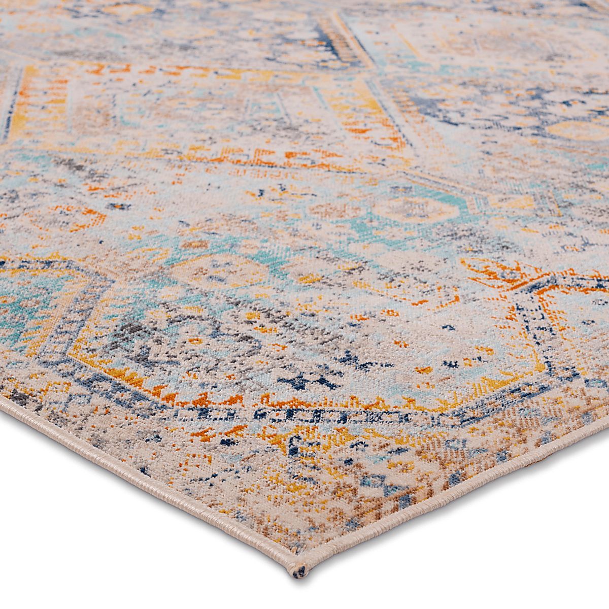 Mumbai Amber Beige,Yellow Polypropylene Fabric Outdoor Rug | Rooms to Go