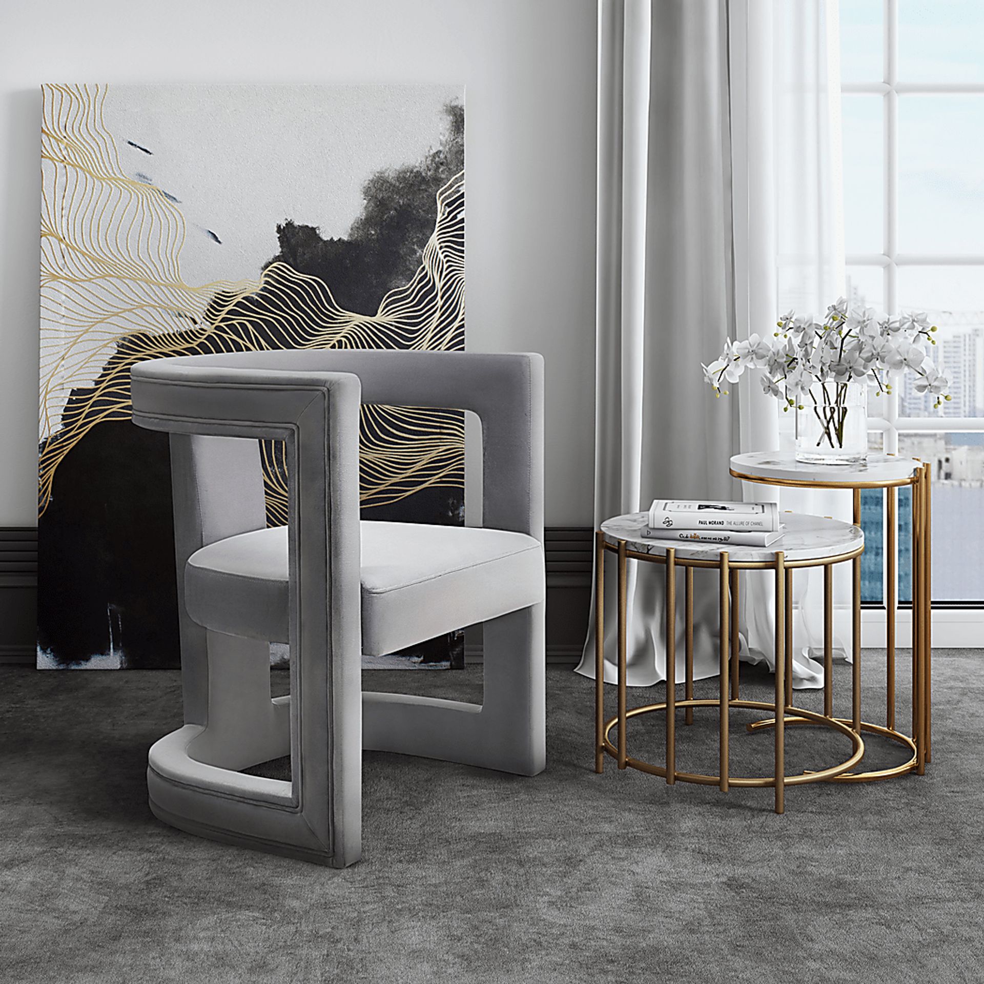 Munsey Gray Accent Chair - Image 5