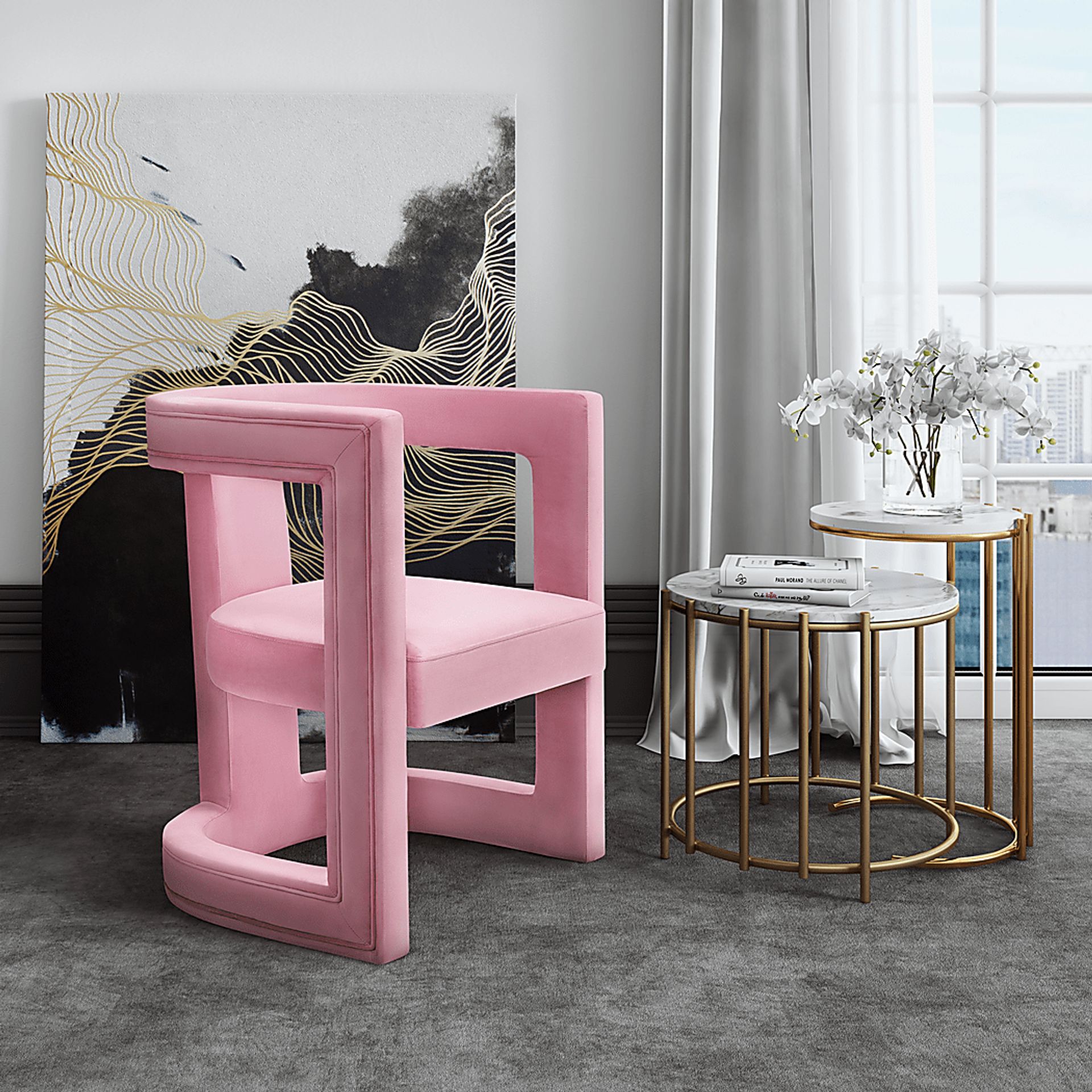 Munsey Pink Accent Chair - Image 5