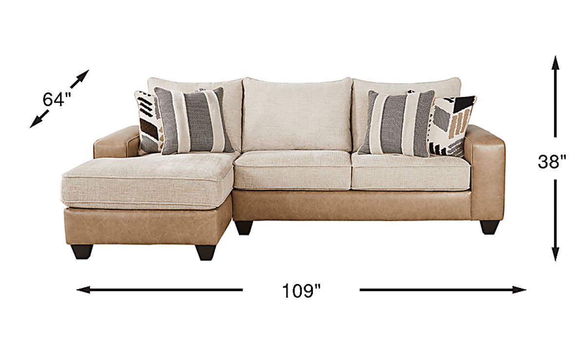 Murphy Beige Woven 2 Pc Left Arm Chaise Sectional | Rooms to Go
