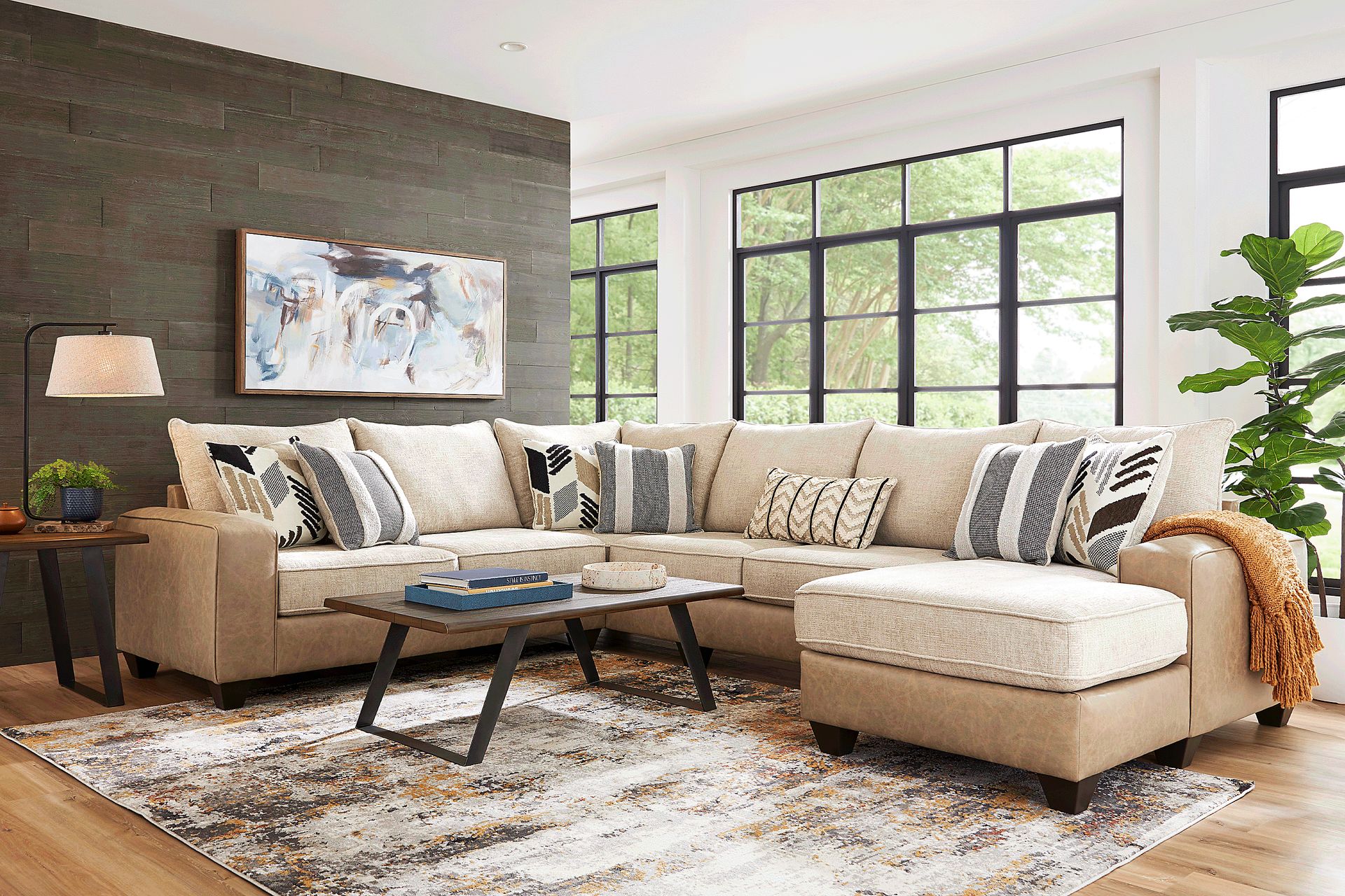 Murphy Beige 3 Pc Sectional - Image 2