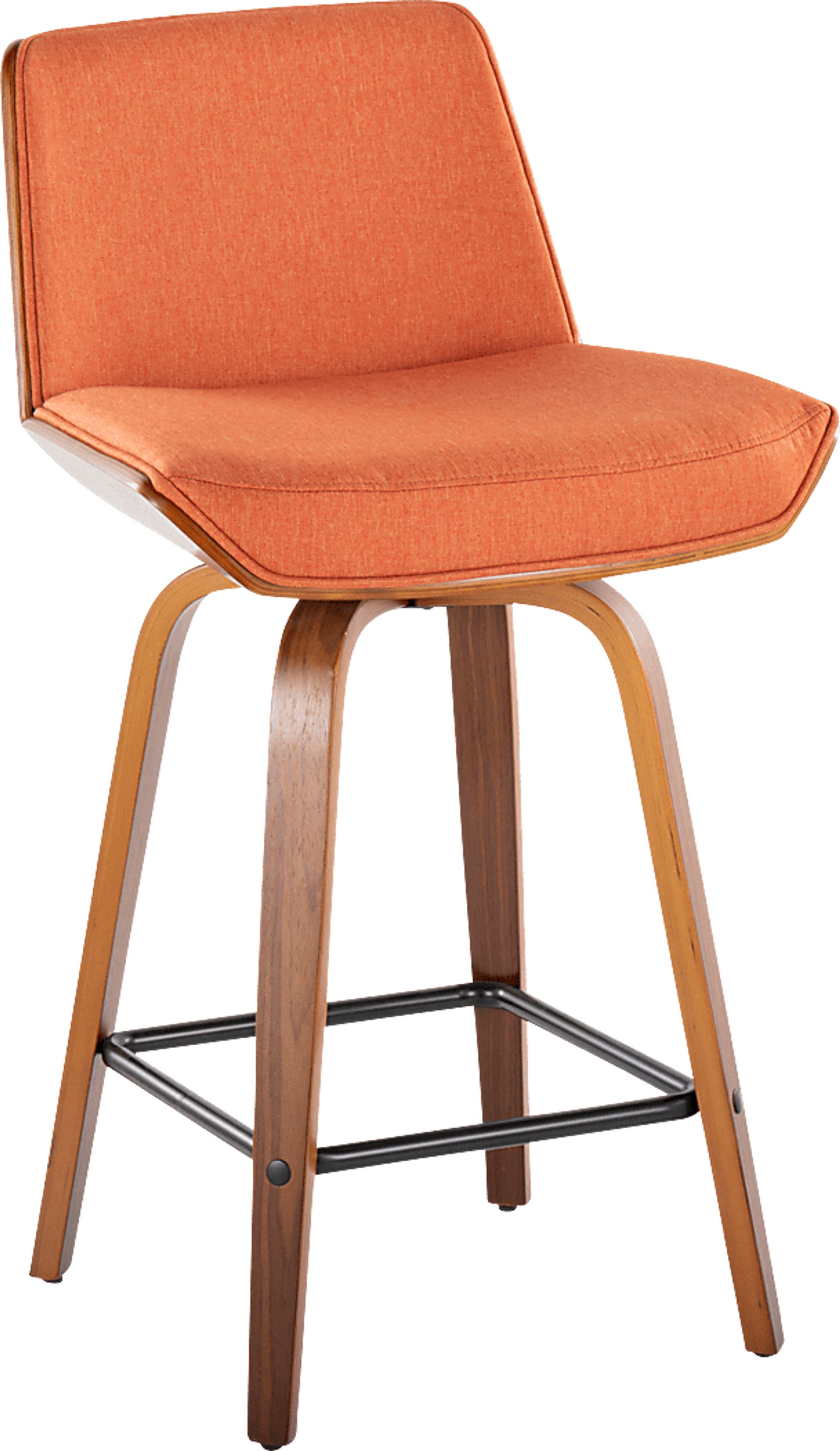 Murpolk Orange Swivel Counter Height Stool, Set of 2 - Image 4