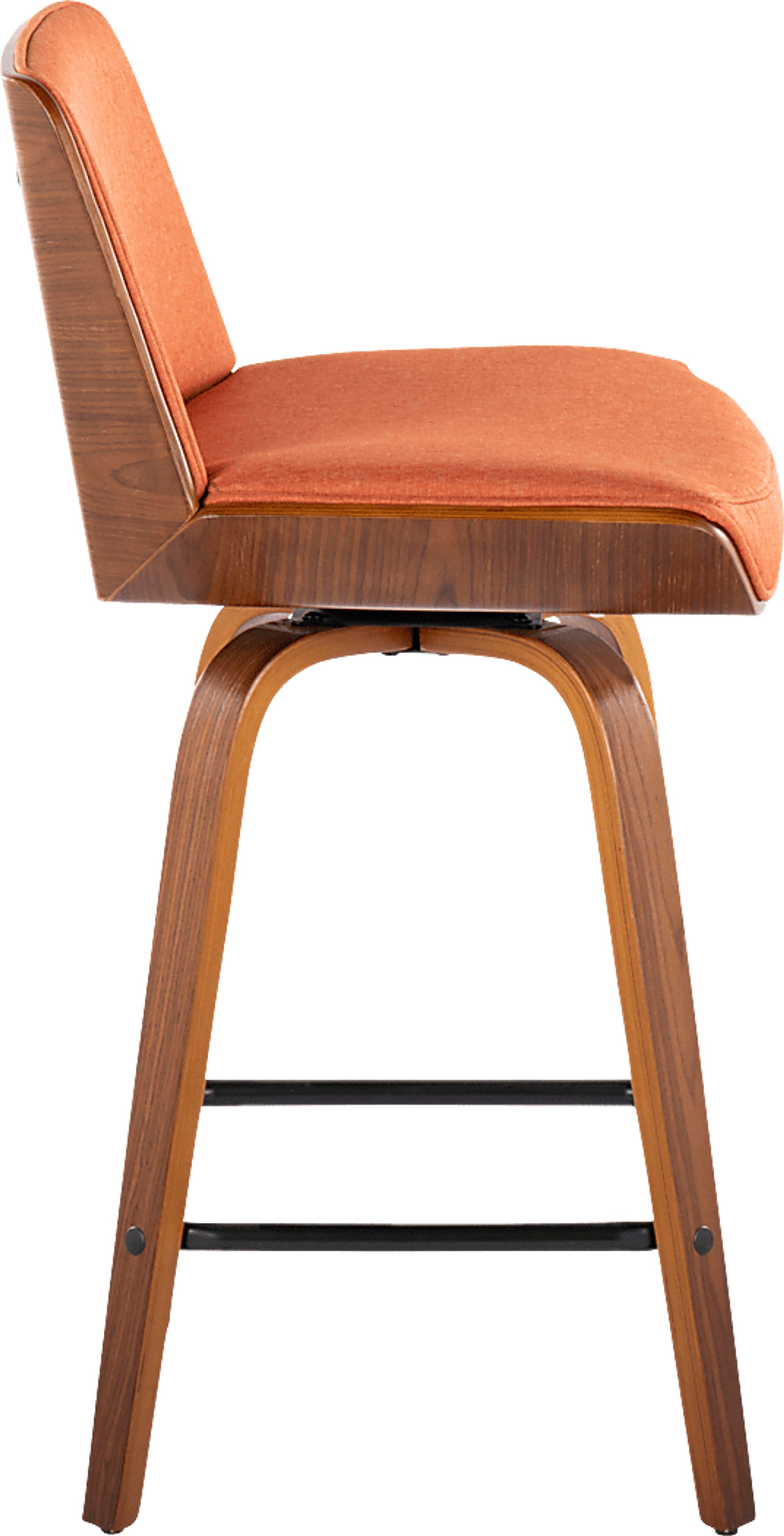 Murpolk Orange Swivel Counter Height Stool, Set of 2 - Image 5