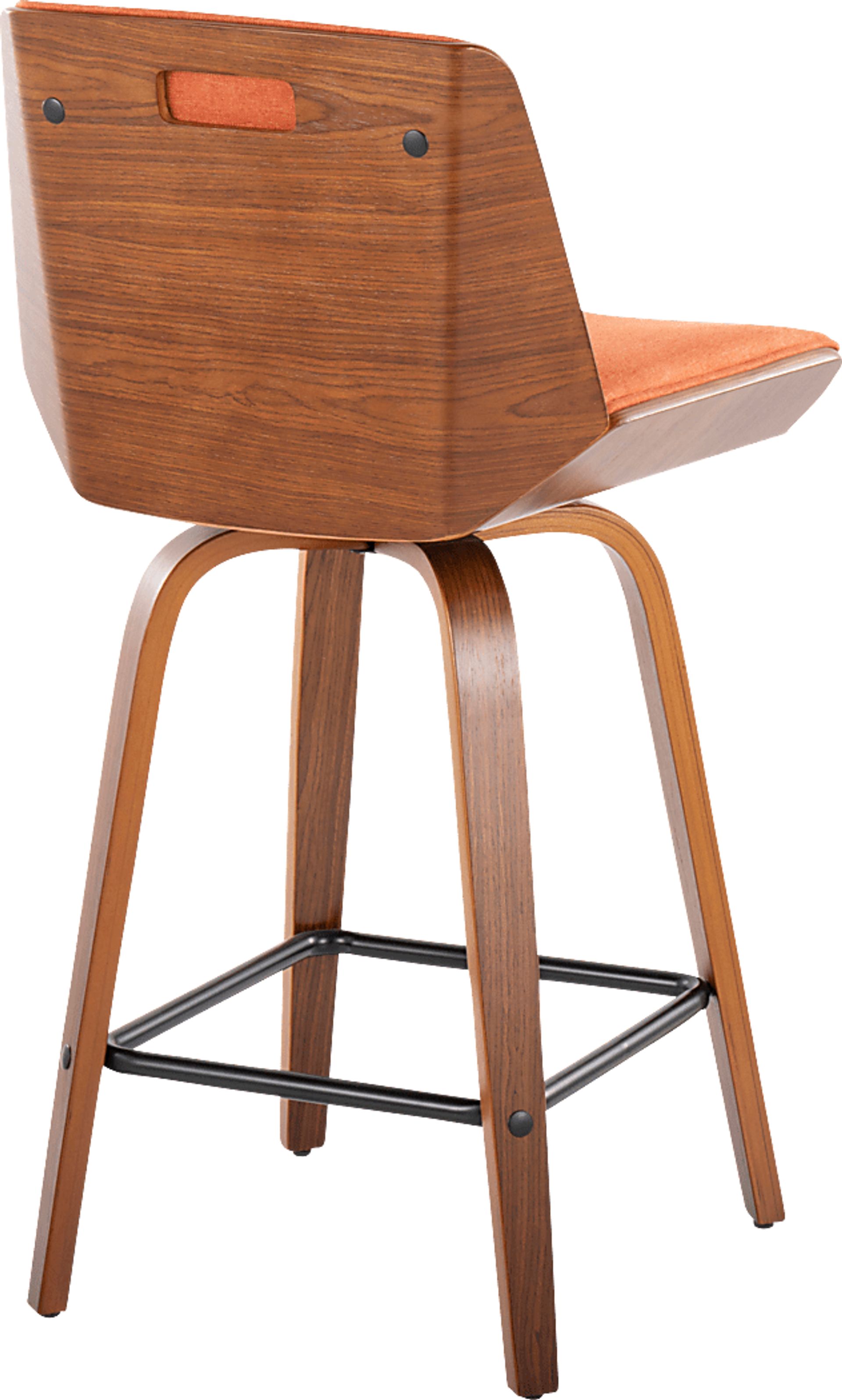Murpolk Orange Swivel Counter Height Stool, Set of 2 - Image 6