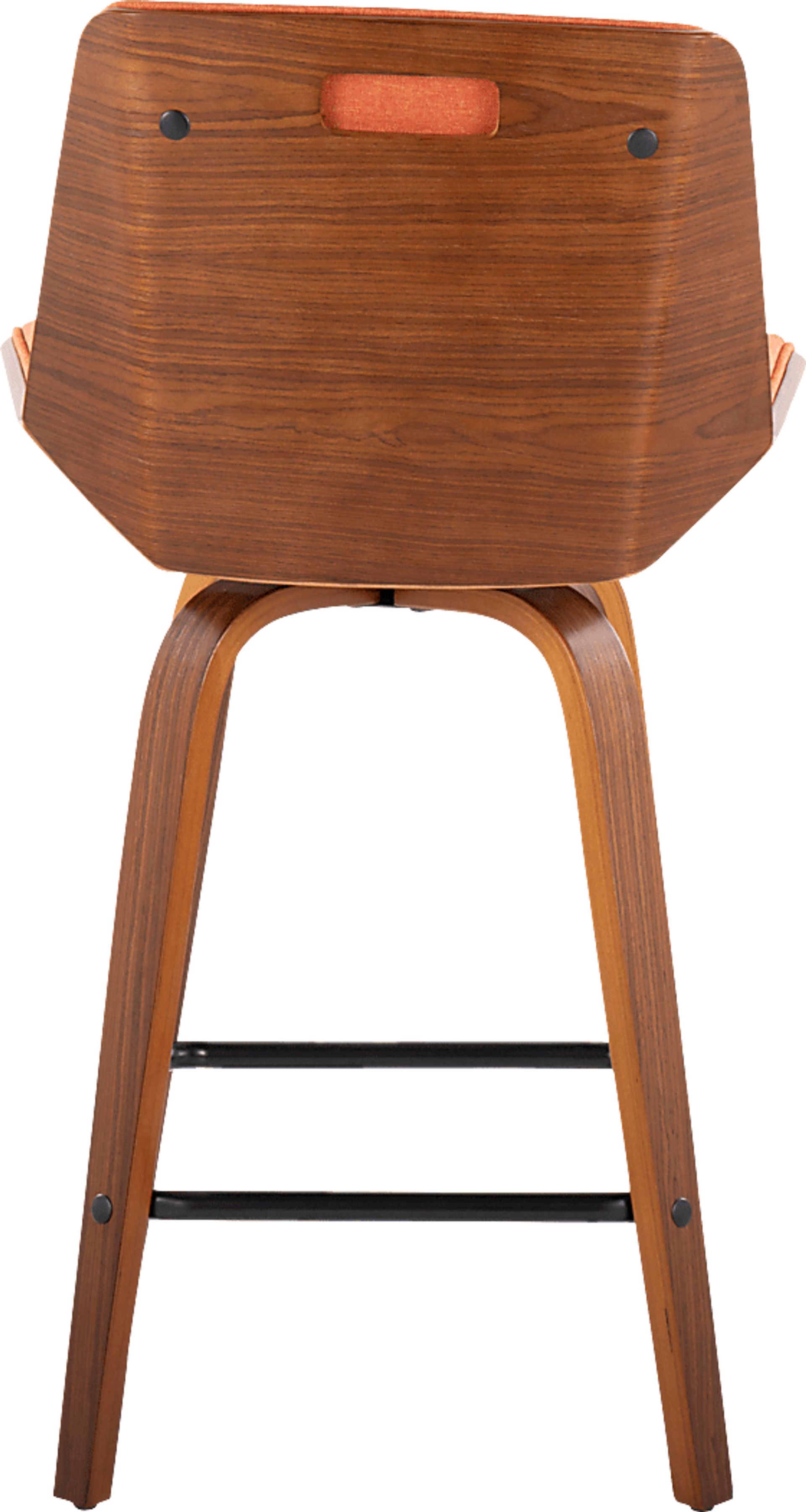 Murpolk Orange Swivel Counter Height Stool, Set of 2 - Image 7