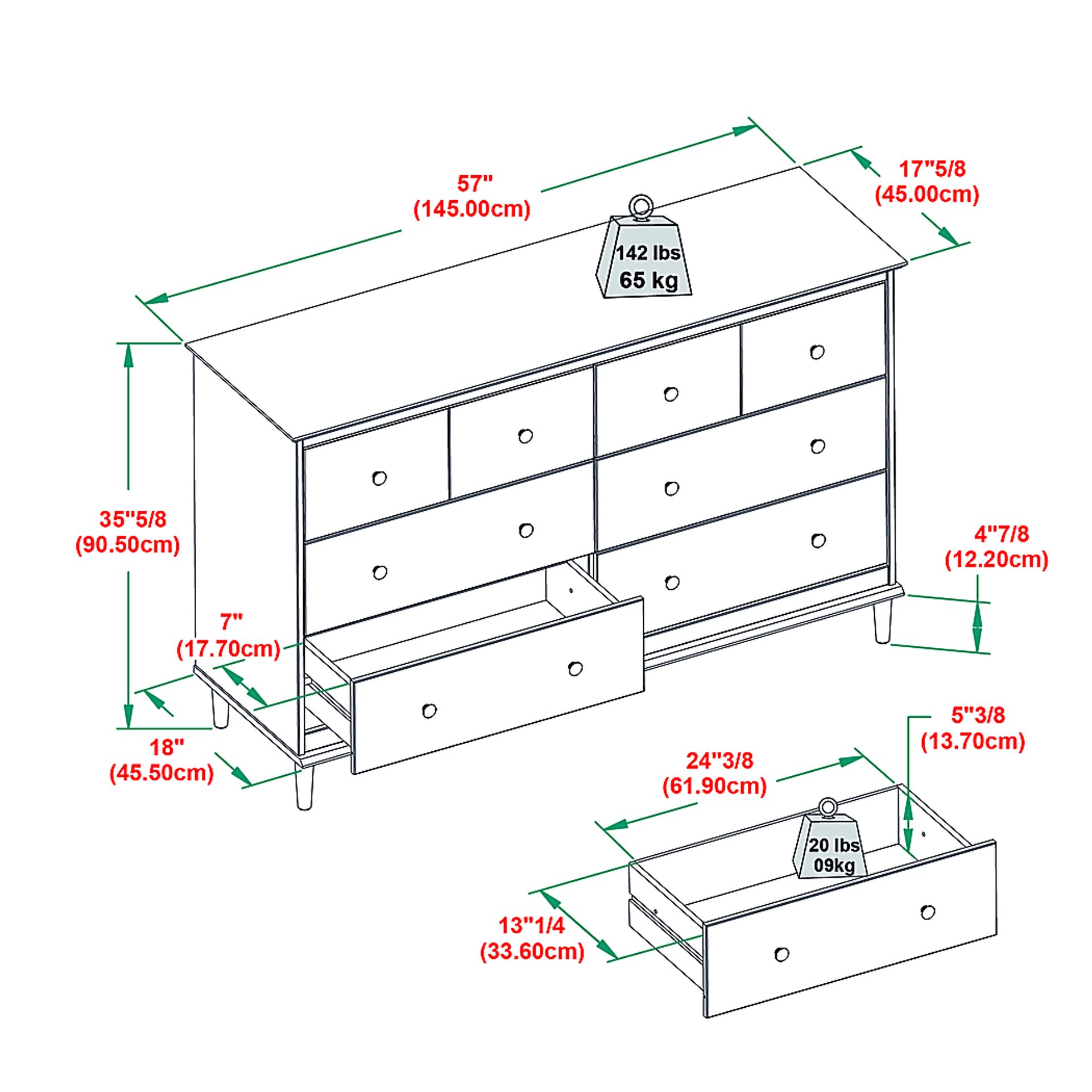 Murrell Gray 6 Drawer Dresser - Image 8