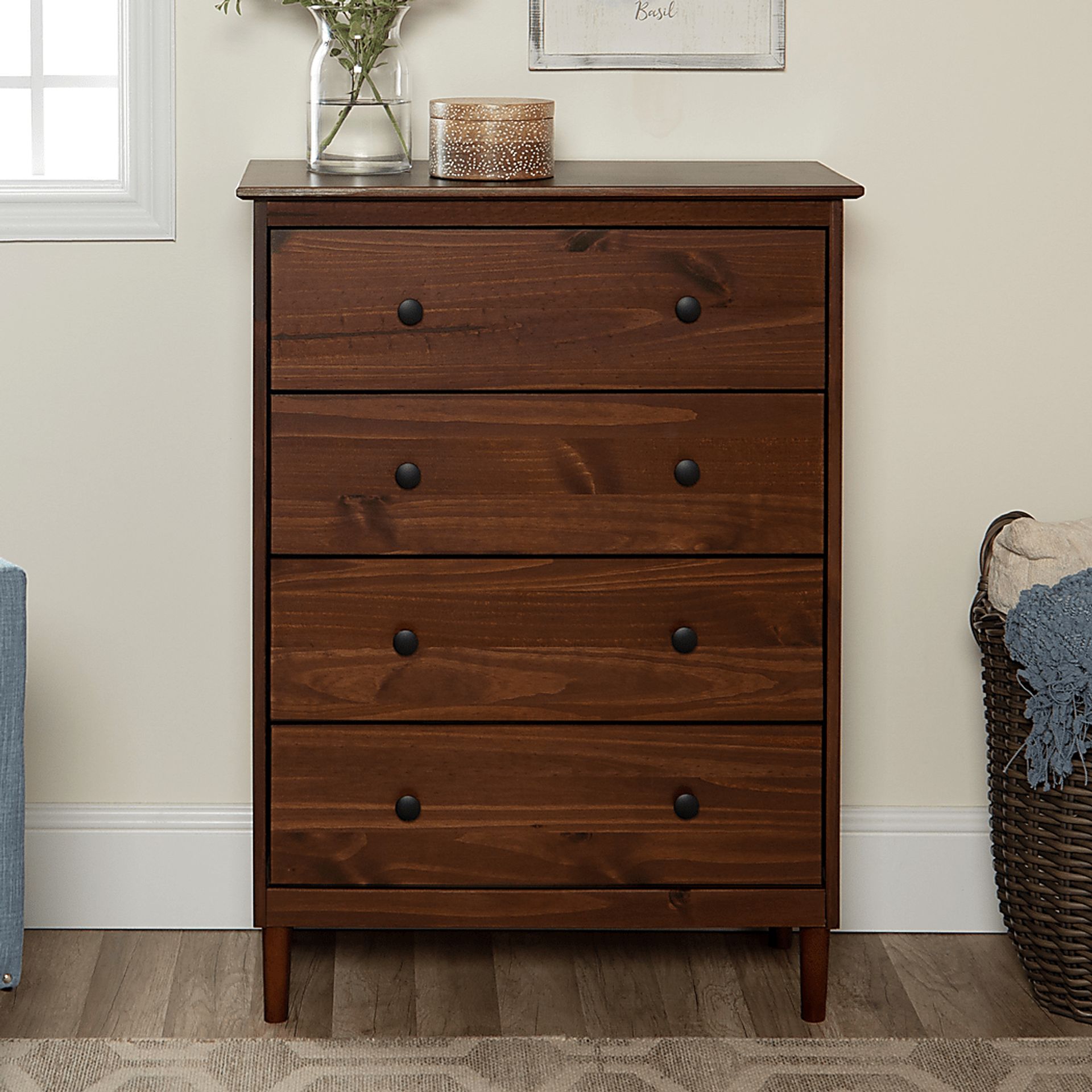 Murrell Walnut 4 Drawer Dresser - Image 5