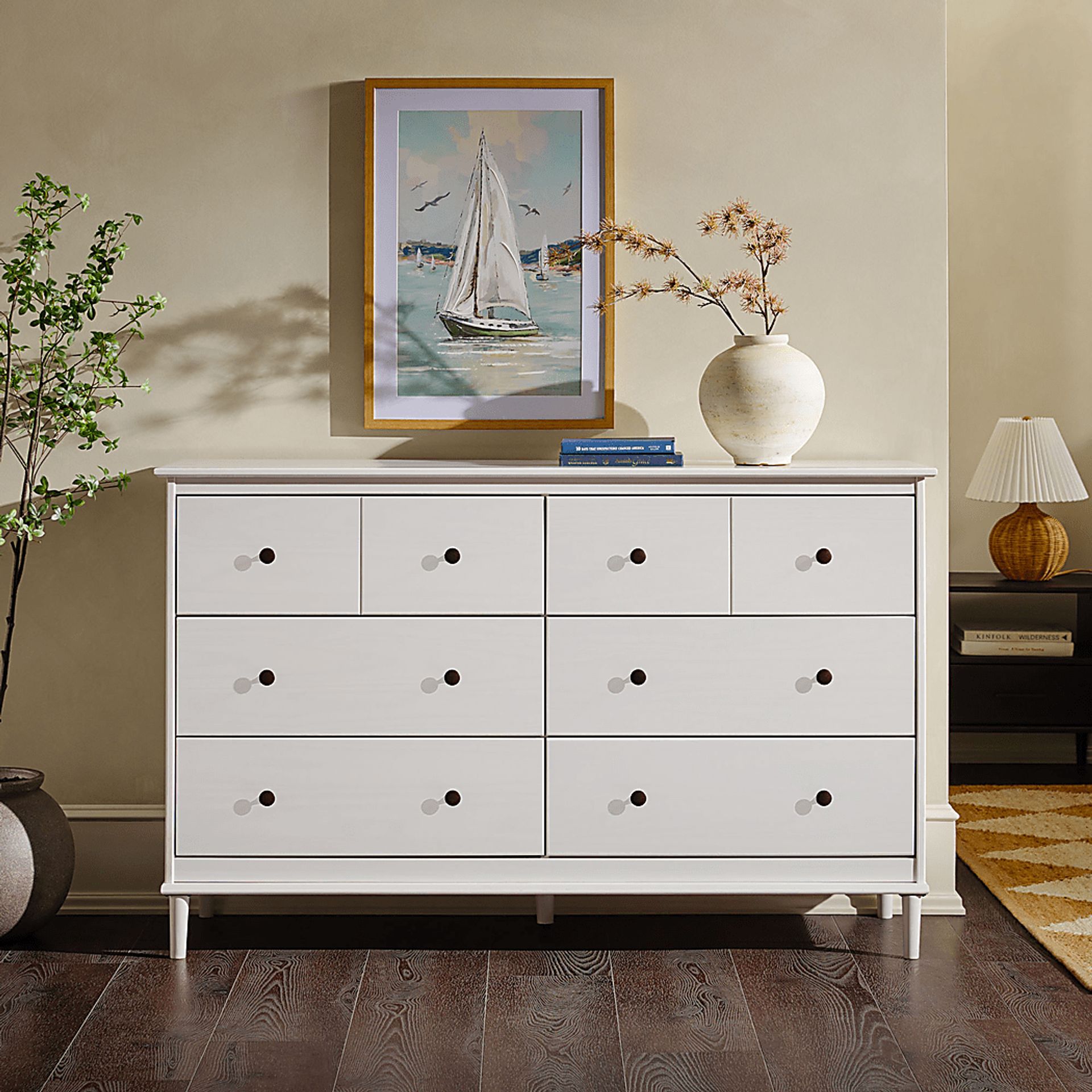 Murrell White 6 Drawer Dresser - Image 3