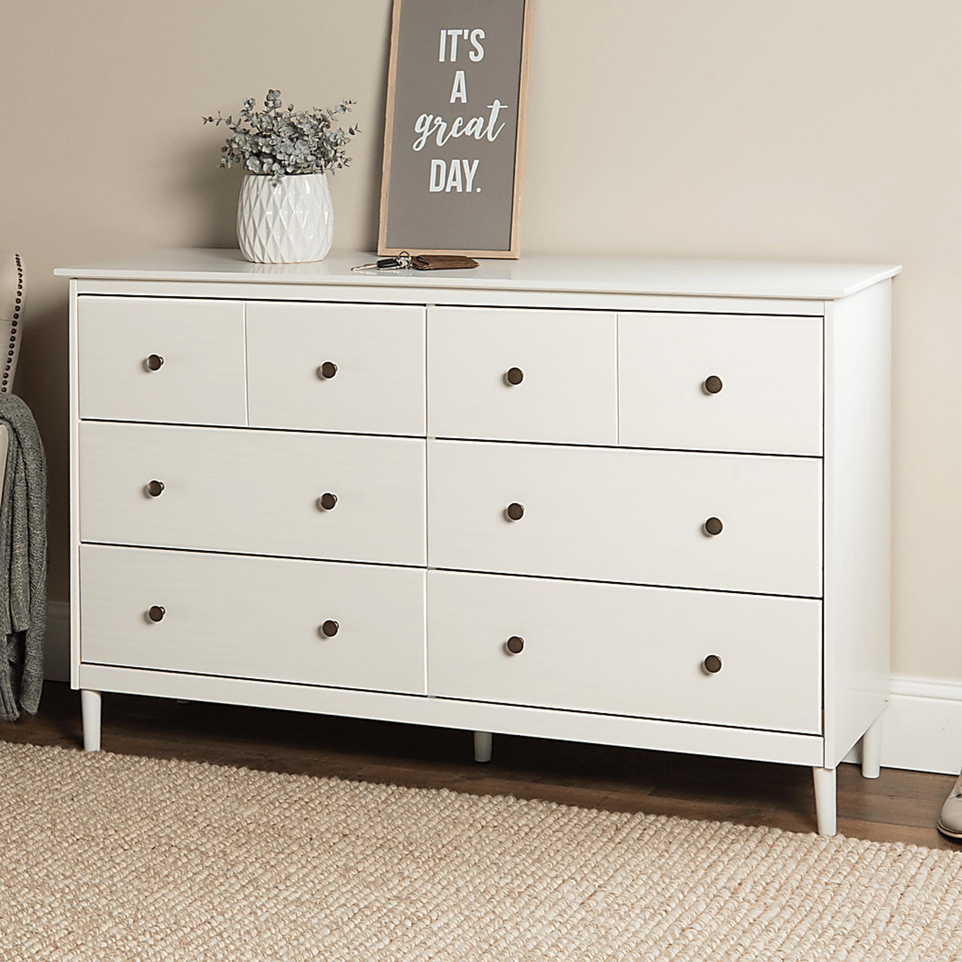 short long white dresser Boston 6 Drawer Dresser - Overstock