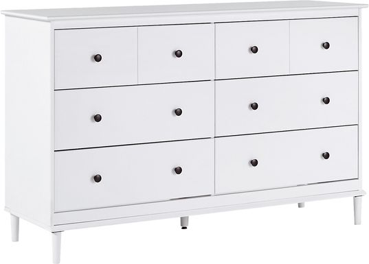 Murrell White 6 Drawer Dresser