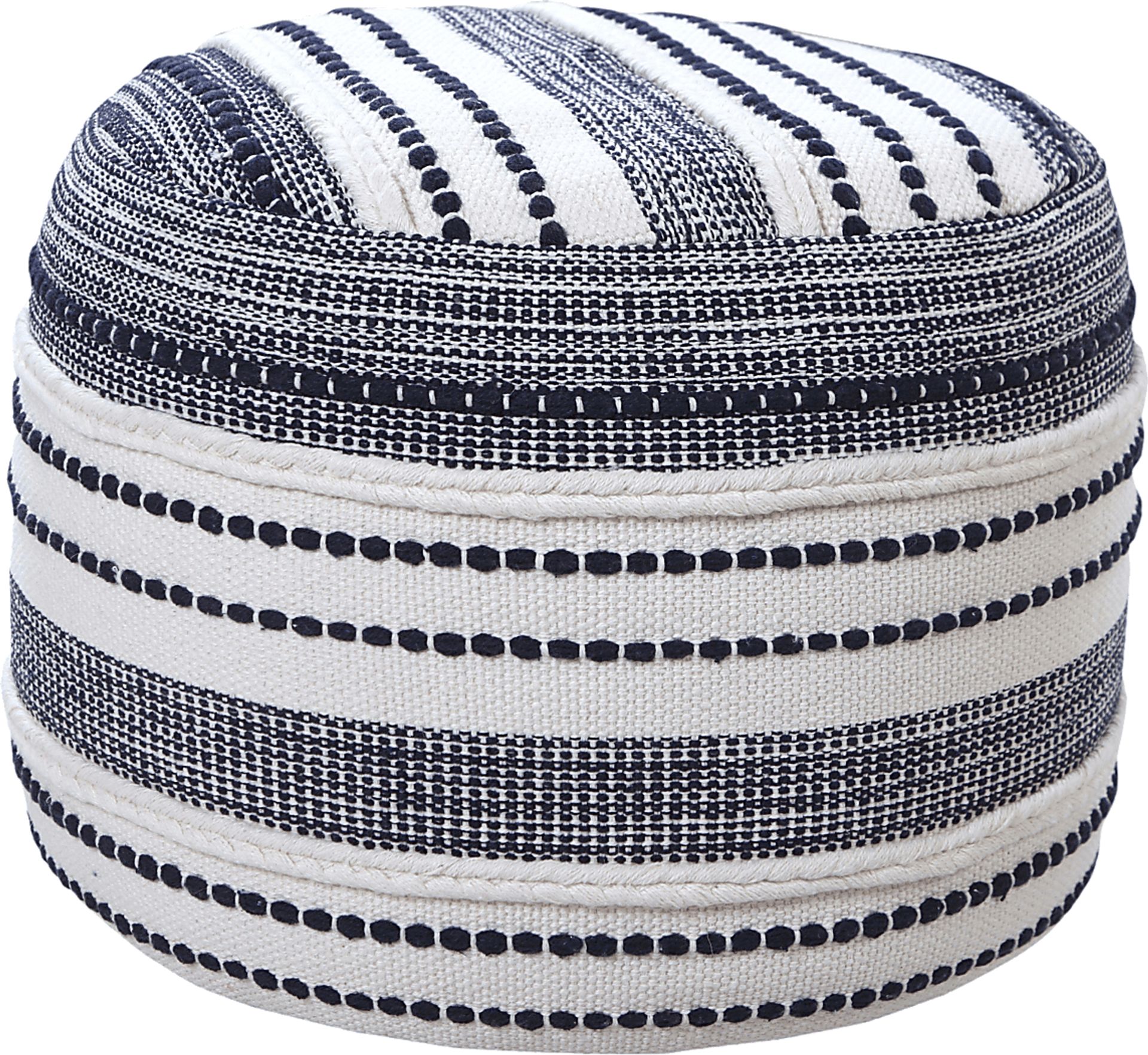 Mursili Navy/Ivory Pouf - Image 8