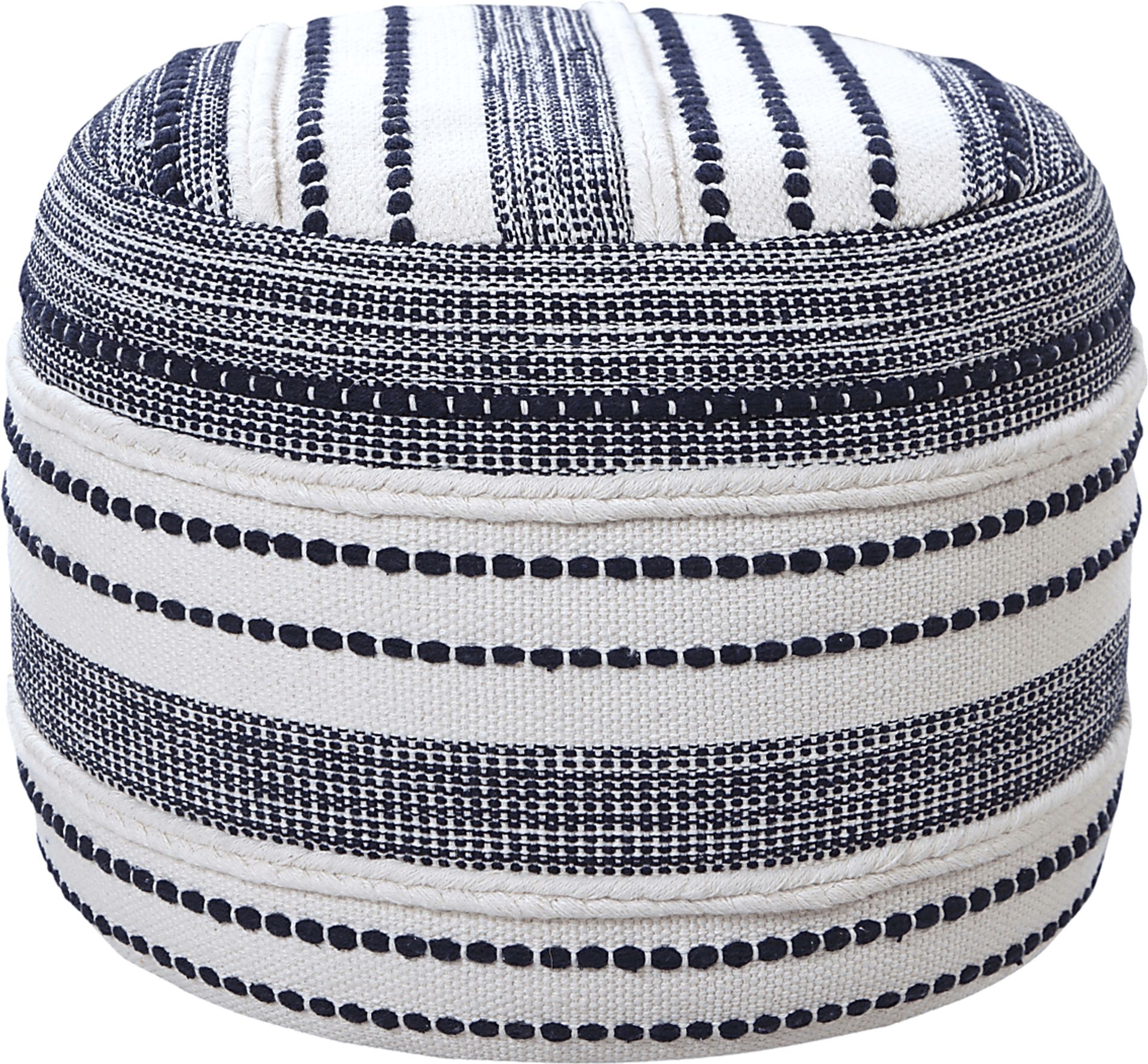 Mursili Navy/Ivory Pouf - Image 9